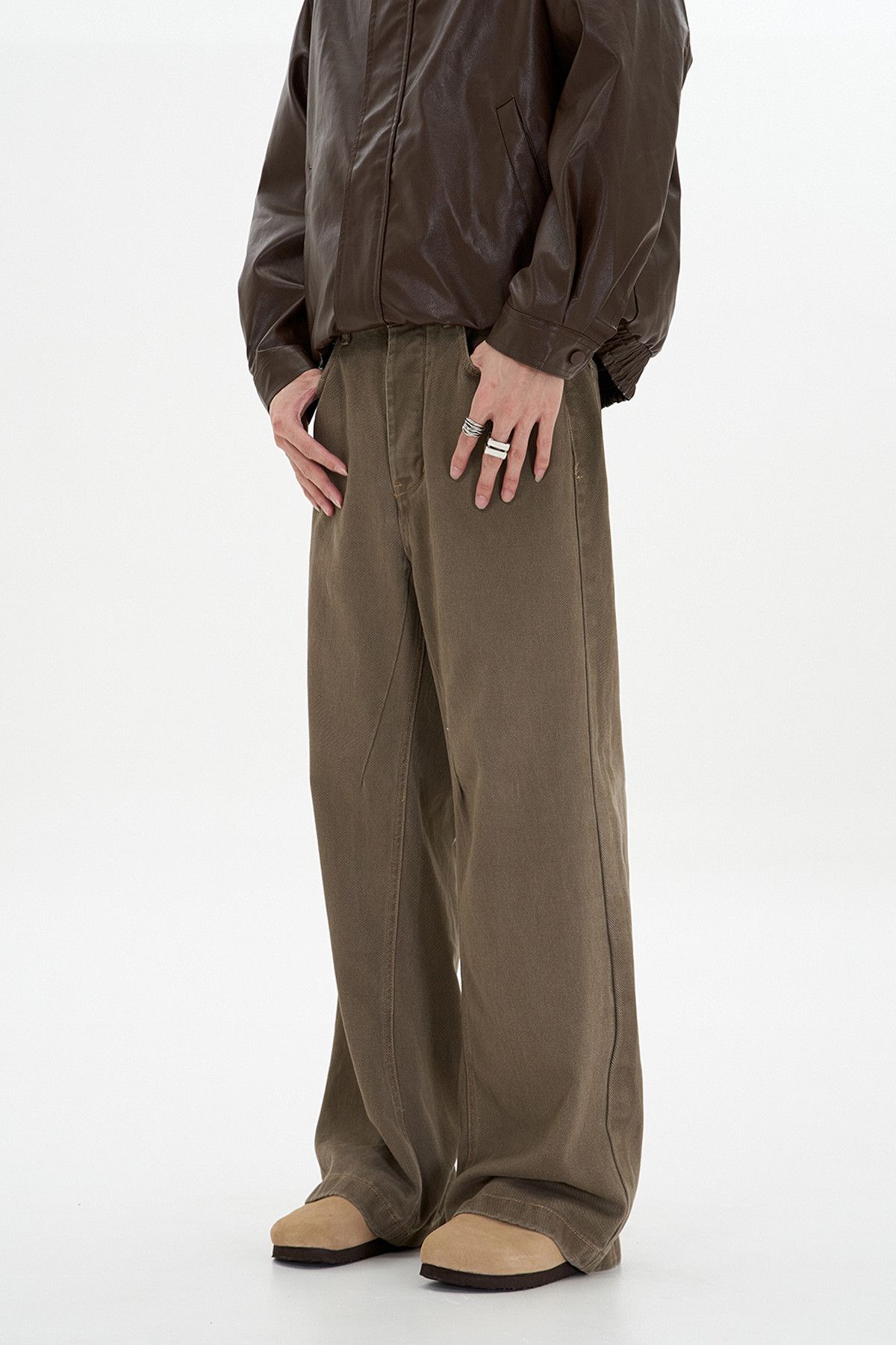 Japanese Brand × Jean Vintage Maillard brown loose straight jeans for men Size US 32 / EU 48 - 2 Thumbnail
