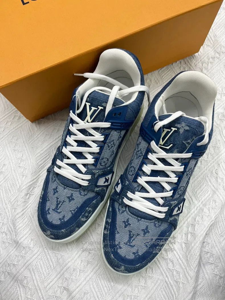 Louis Vuitton Louis Vuitton Trainer Denim Blue Cowboy Board Shoes Size US 7 / EU 40 - 1 Thumbnail