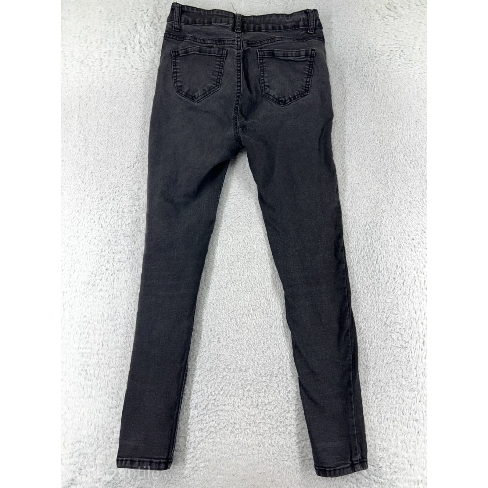 Vintage Wax Jeans Women's Black Cotton Blend Denim Stretch Skinny Pants 9 Mid Rise 5-Pocket Logo Embroidered Button Vintage No N/A Size 30" / US 8 / IT 44 - 2 Thumbnail