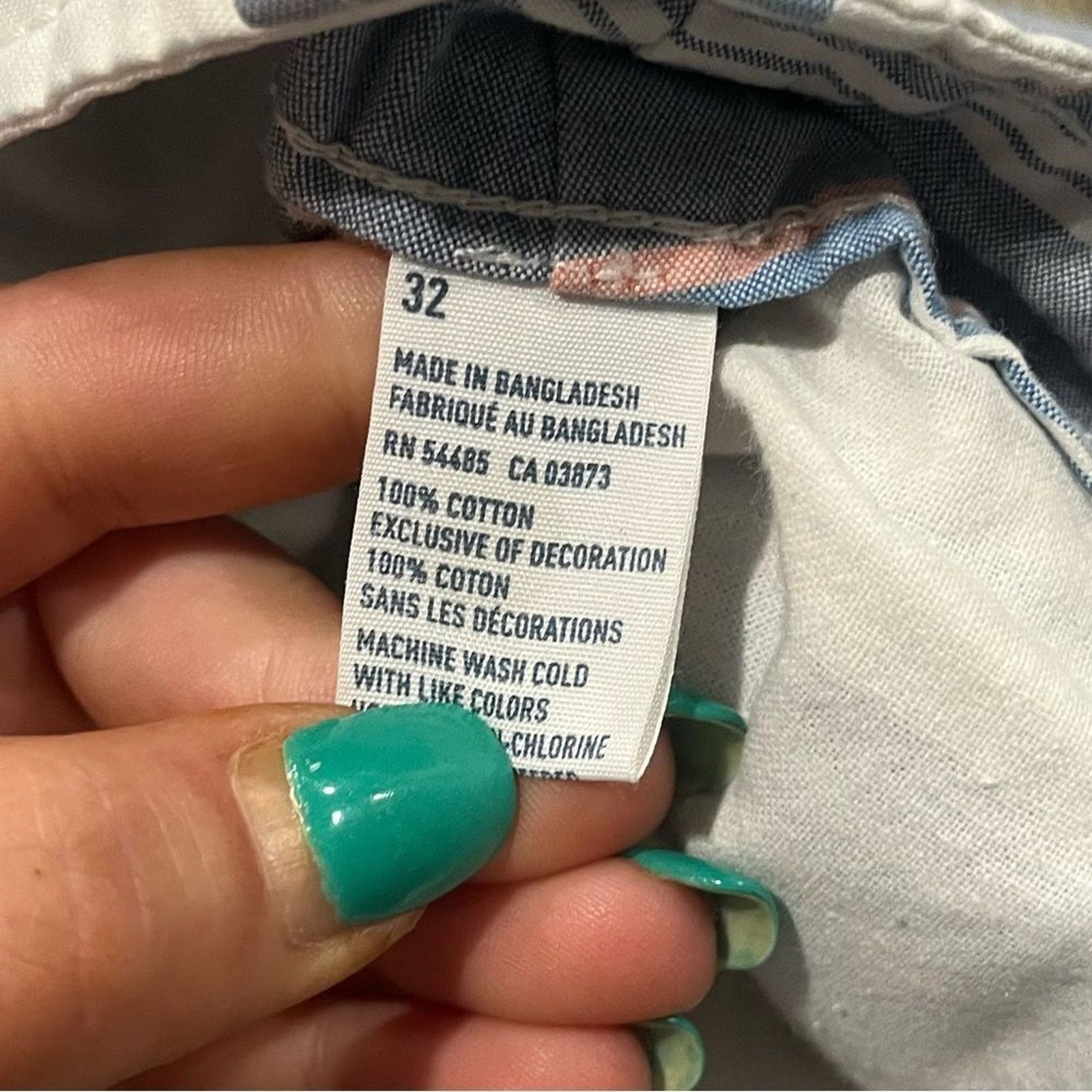 American Eagle Outfitters American Eagle Chino Short Classic Fit Striped Blue Size 32 Size US 32 / EU 48 - 6 Thumbnail