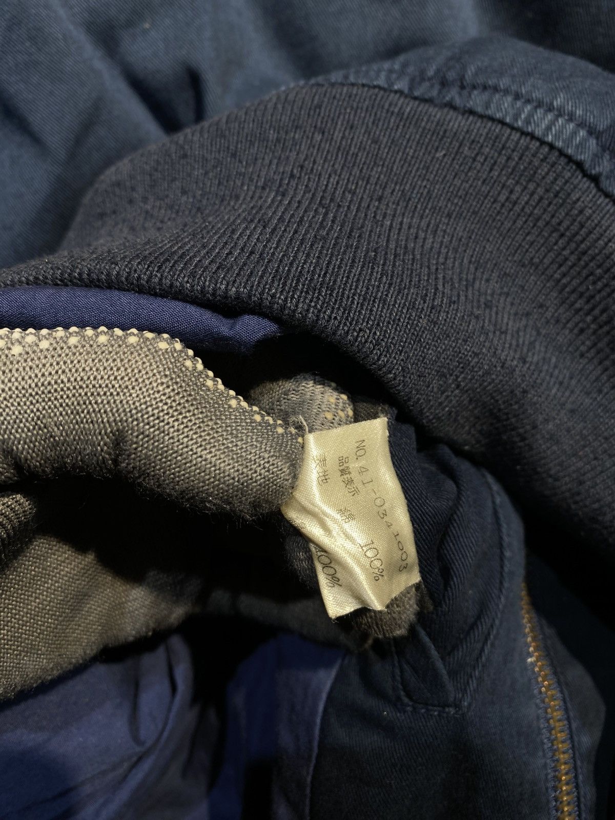 Japanese Brand Vintage Men’s Flandre Navy Bomber Jacket 100% Cotton, Japan Size US M / EU 48-50 / 2 - 10 Thumbnail