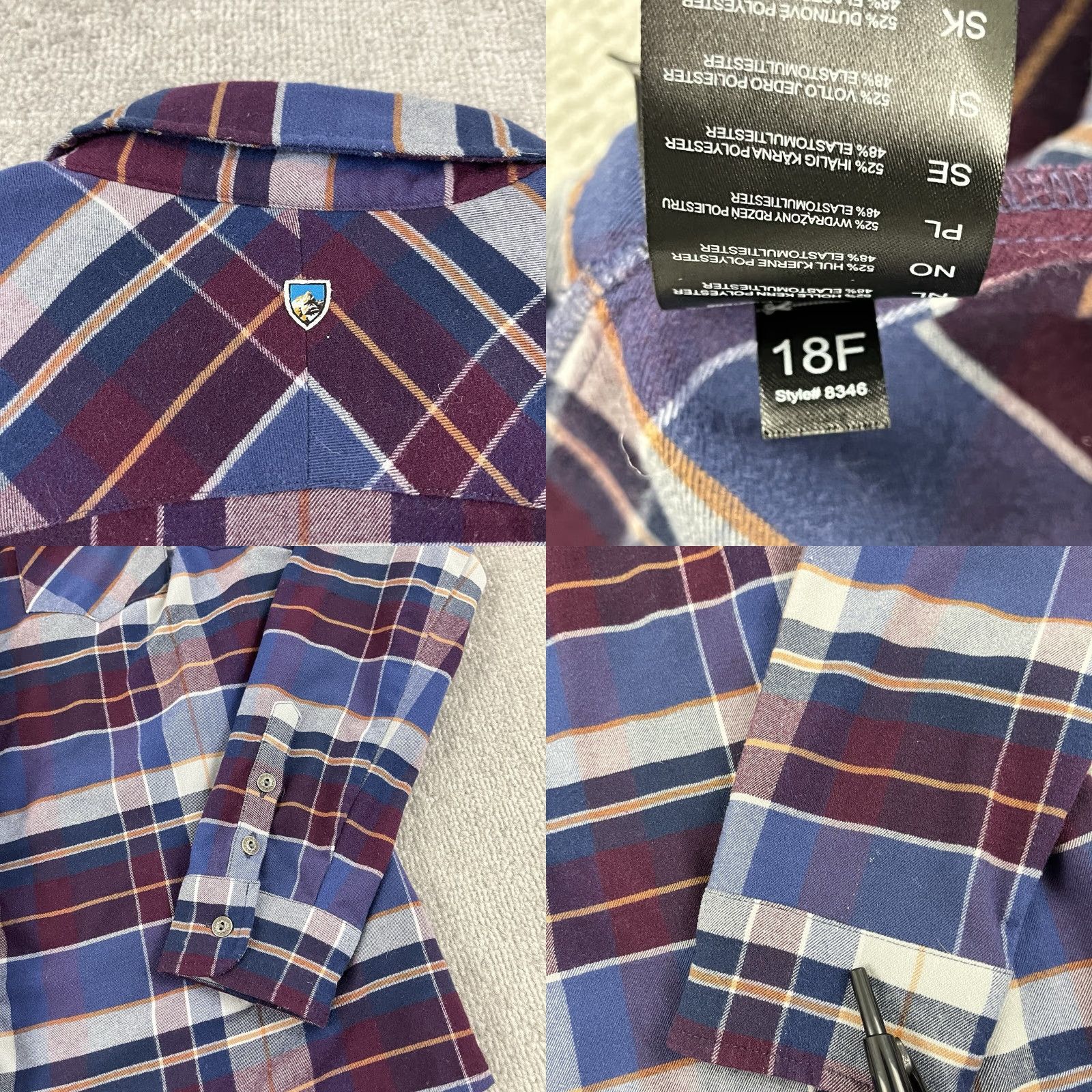 Vintage KUHL Shirt Womens Small Multi Plaid Greta Flannel Hiking Button Up Long Sleeve Size S / US 4 / IT 40 - 8 Thumbnail