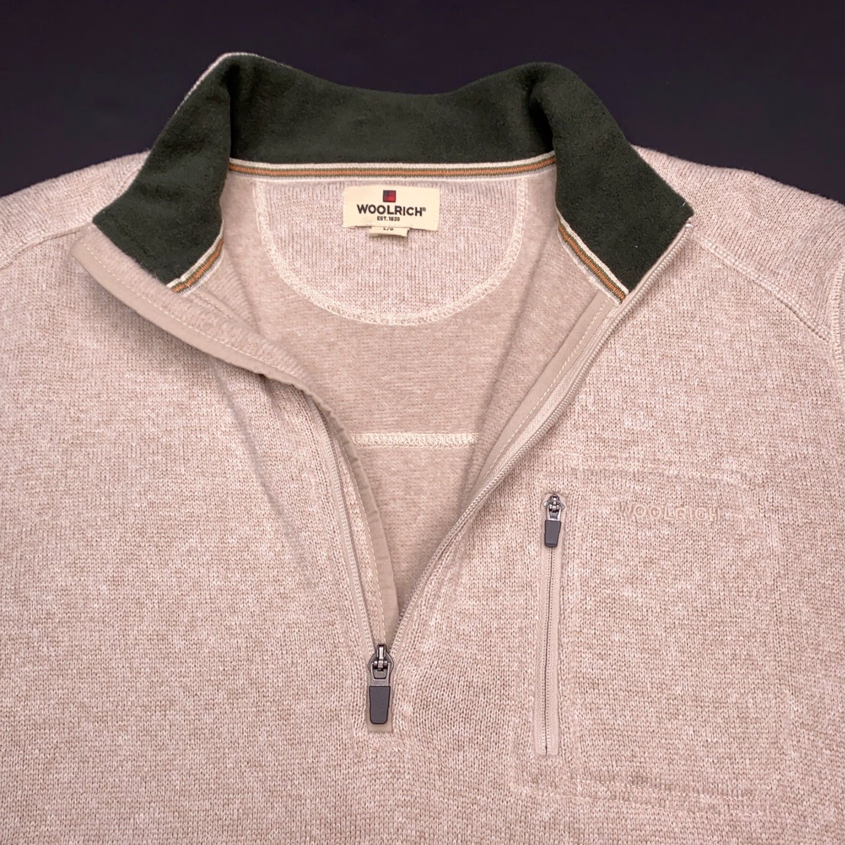 Vintage Woolrich Mens Fleece Sweater Large Beige 1/4 Zip Outdoor Size US L / EU 52-54 / 3 - 4 Thumbnail