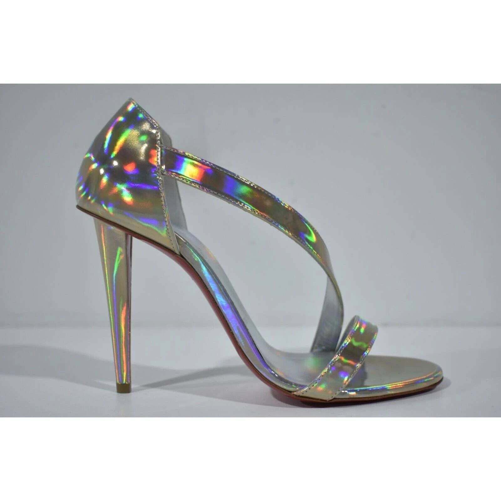 Christian Louboutin Astridal 100 Gold Patent Psychic Strap Sandal Heel Pump 41 Size US 11 / IT 41 - 2 Thumbnail