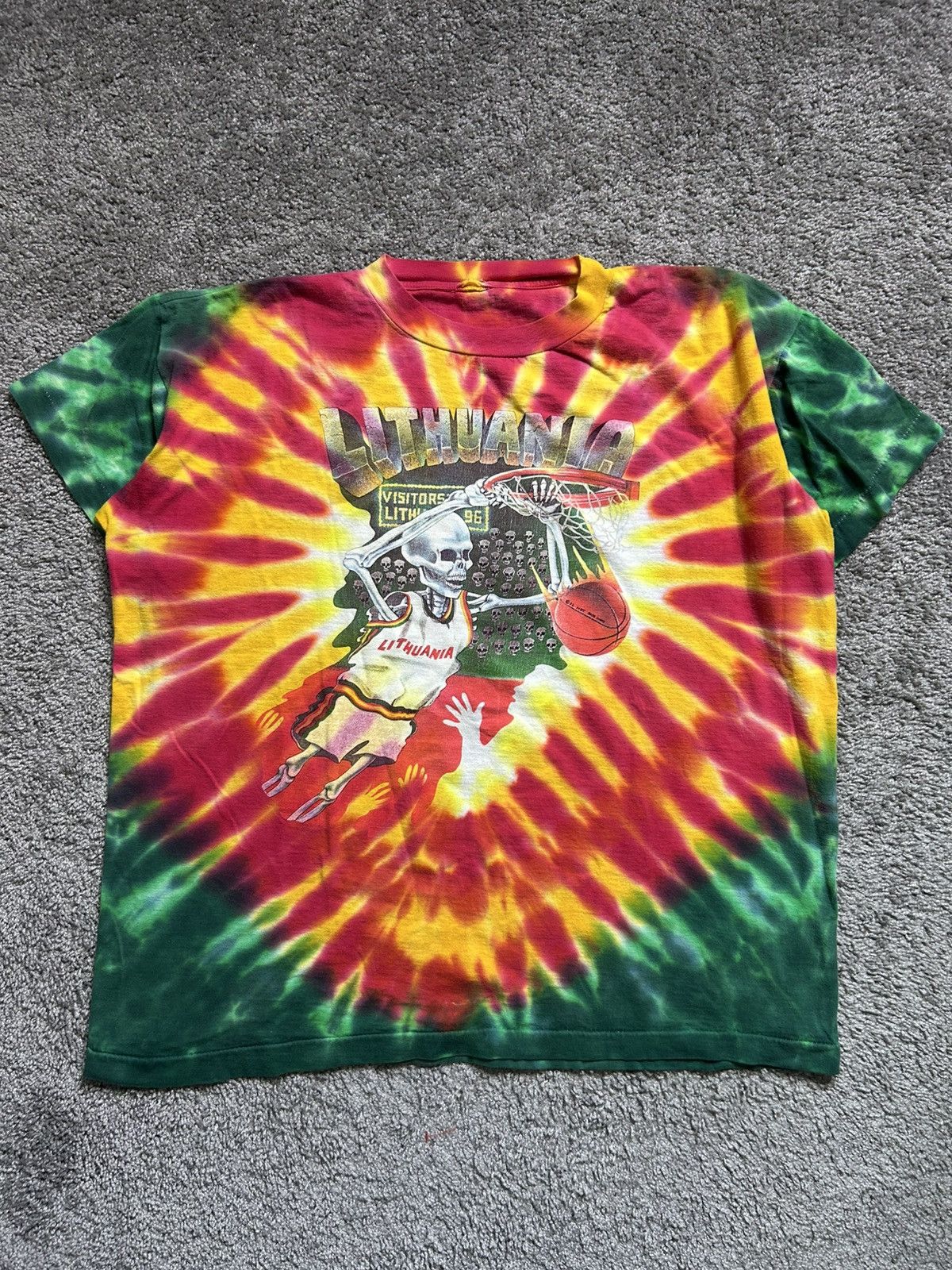 Vintage Vintage 90s Grateful Dead Lithuania Tie Dye Tee 1992 Sports Size US XL / EU 56 / 4 - 1 Thumbnail