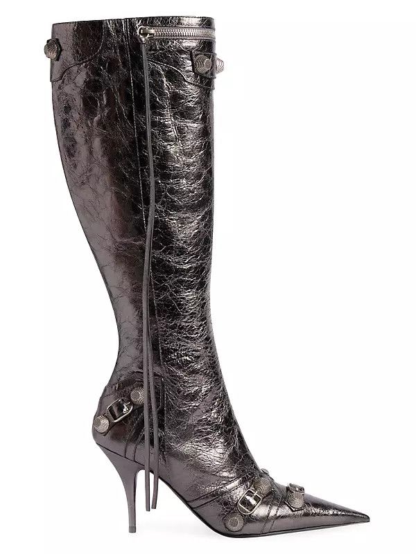 Balenciaga $2.9K VALUE Cagole Leather Mettalized Boots Size US 9 / IT 39 - 1 Thumbnail