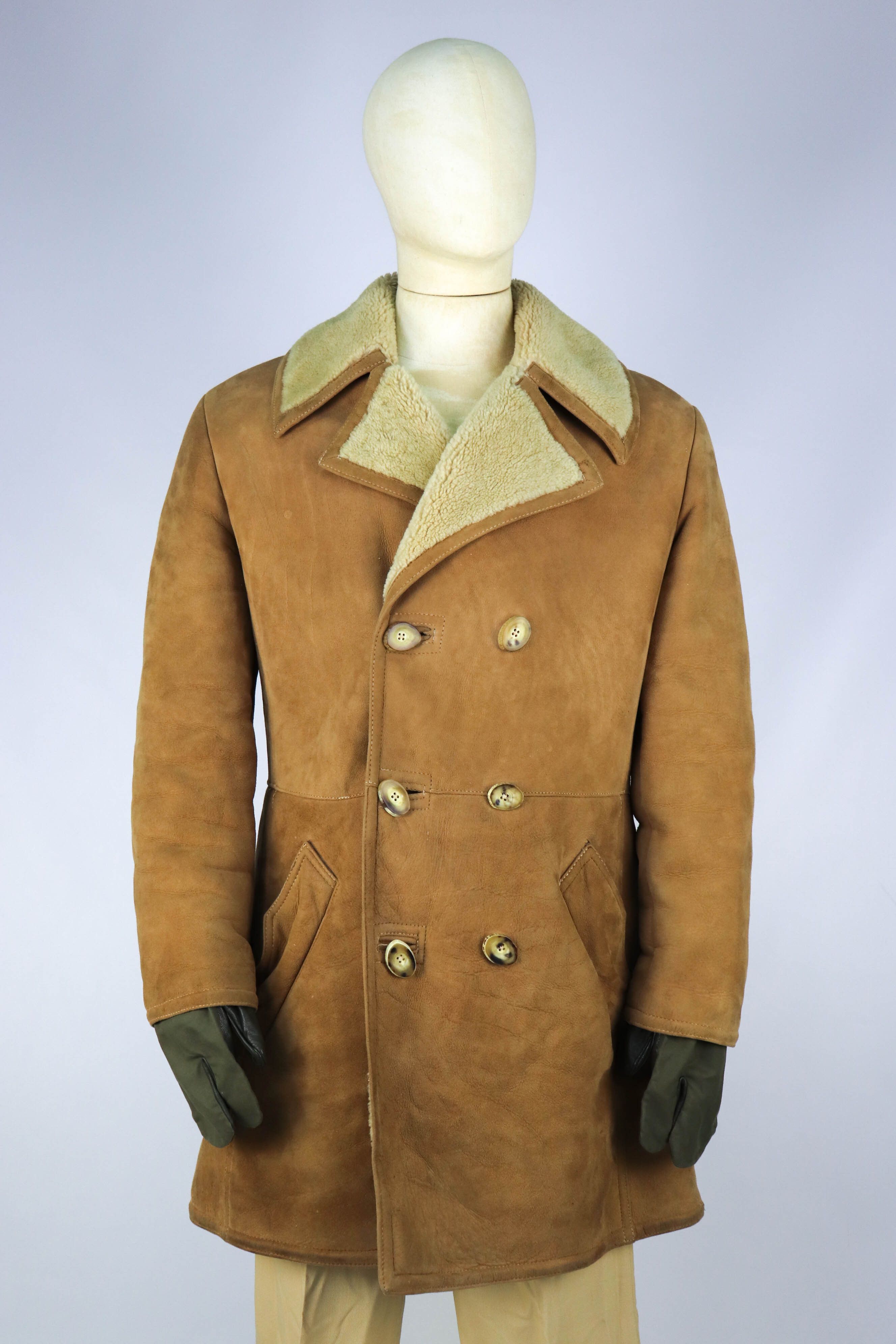 Harrods Vintage Californian Spring Lamb England Made Shearling Coat Size US M / EU 48-50 / 2 - 4 Thumbnail
