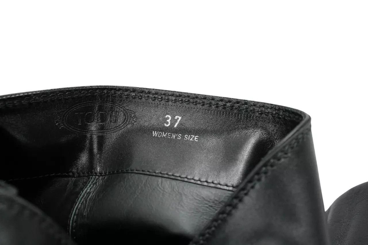 Tod's TOD'S Shoes Women's EU 37 Black Leather Block Heel Mid Top Size US 7 / IT 37 - 10 Thumbnail
