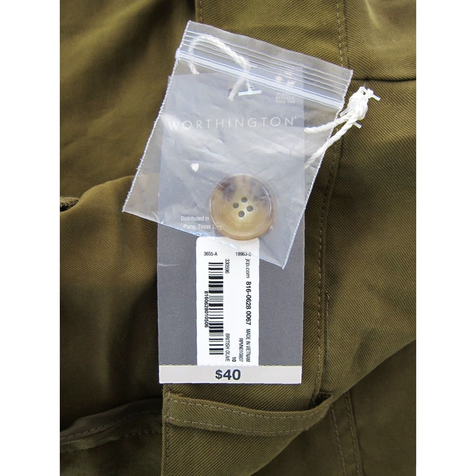 Worthington NWT Worthington Olive Green High Rise Pocket Chino Pant Women 10 Size 36" / US 14 / IT 50 - 5 Thumbnail