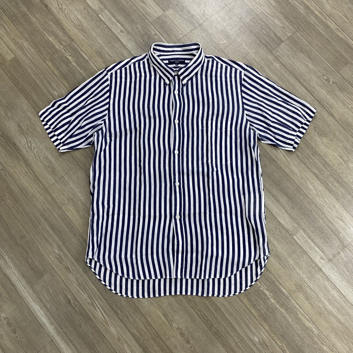 Comme des Garcons Homme 🇯🇵SS09 Comme des Garçons Homme CDG Striped Shirt Designer Size US L / EU 52-54 / 3 - 2 Thumbnail