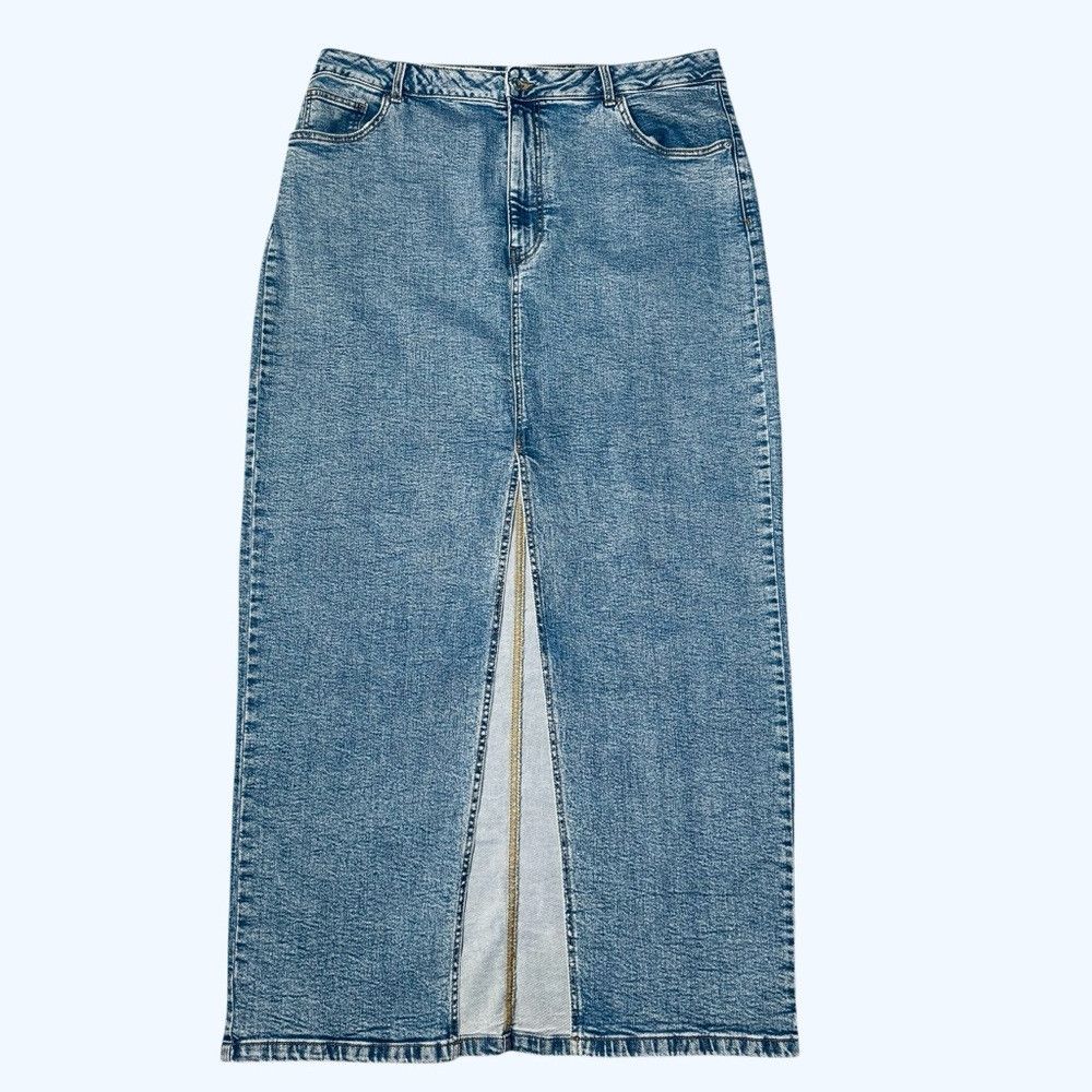 Asos ASOS DESIGN Denim Maxi Skirt With Split Size 14 Tall Size 36" / US 14 / IT 50 - 2 Thumbnail