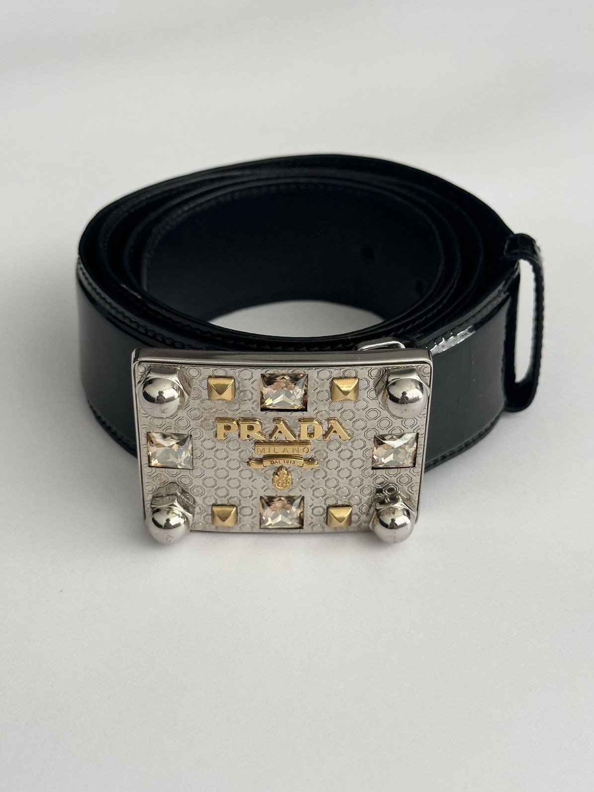 Prada Prada FW07 Jewel Studded Patent Leather Belt Size ONE SIZE - 1 Thumbnail