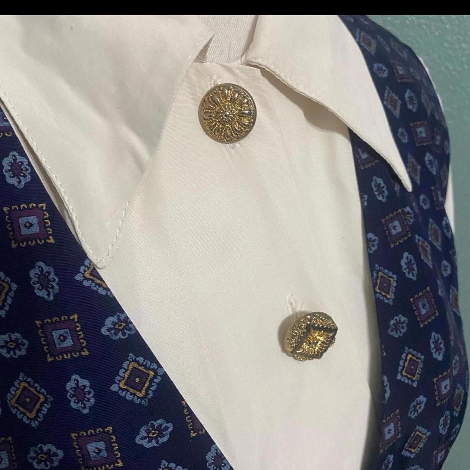Industry of All Nations Blue and white vintage button-up vest vest Size S / US 4 / IT 40 - 3 Thumbnail