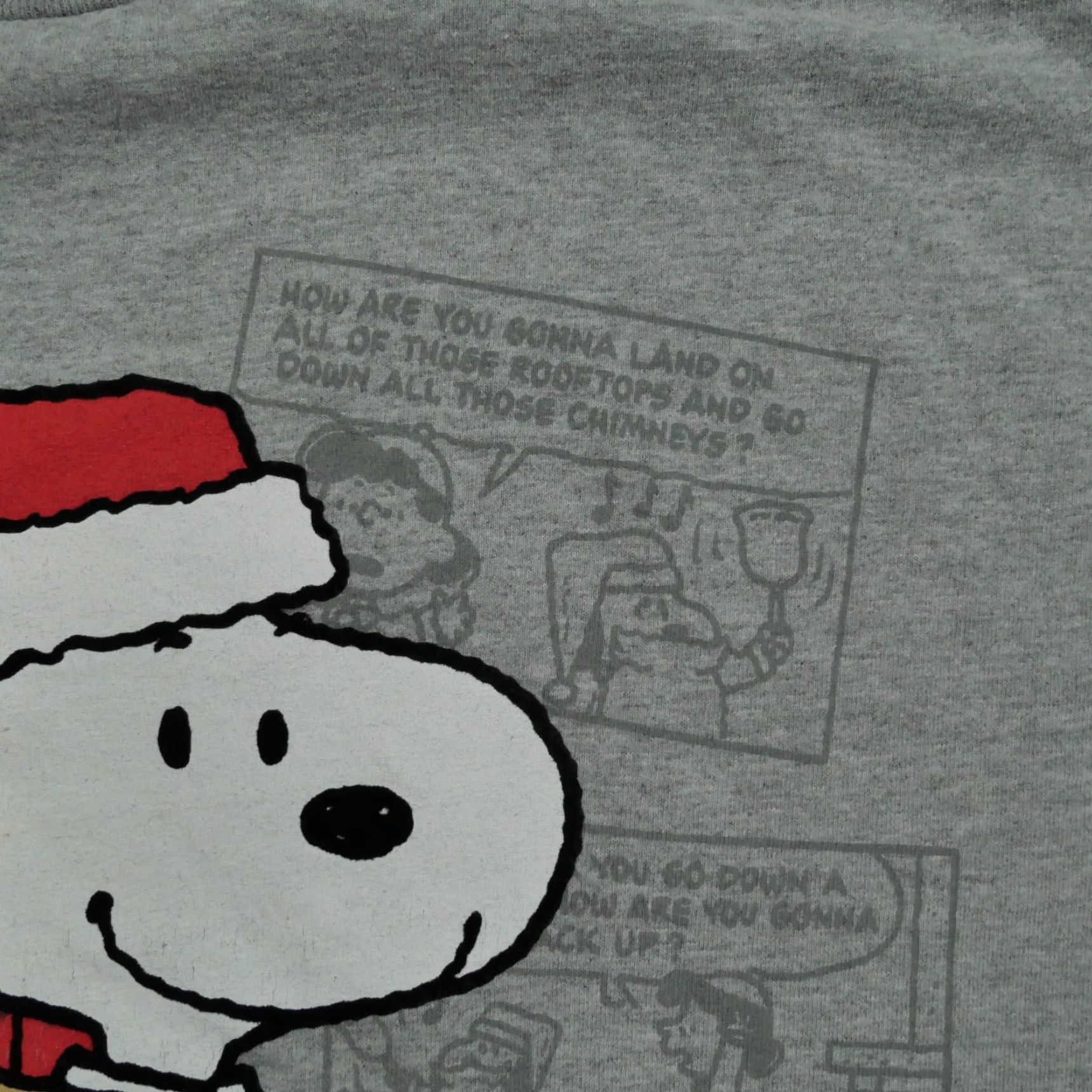 Peanuts Vintage Peanuts Snoopy T-Shirt Mens XL Gray Santa Christmas 90s Art Theme Mens Size US XL / EU 56 / 4 - 5 Thumbnail
