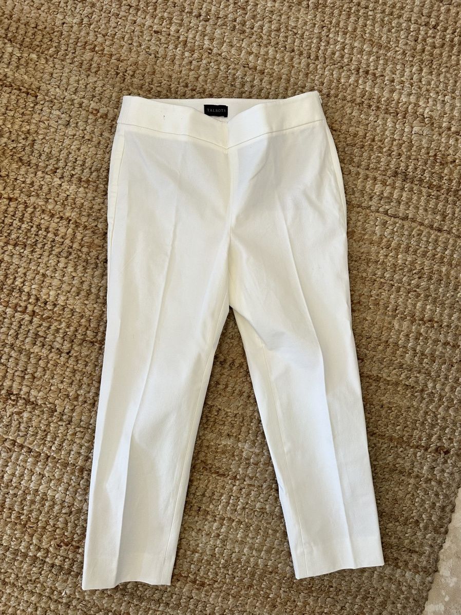 Talbots TALBOTS Chatham cropped Pant white size 4 Size 27" / US 4 / IT 40 - 4 Thumbnail