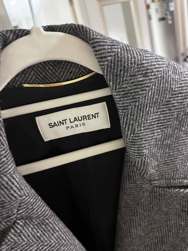 Saint Laurent Paris Saint Laurent Paris Saint Laurent Houndstooth Wool Coat fo Size US M / EU 48-50 / 2 - 2 Thumbnail