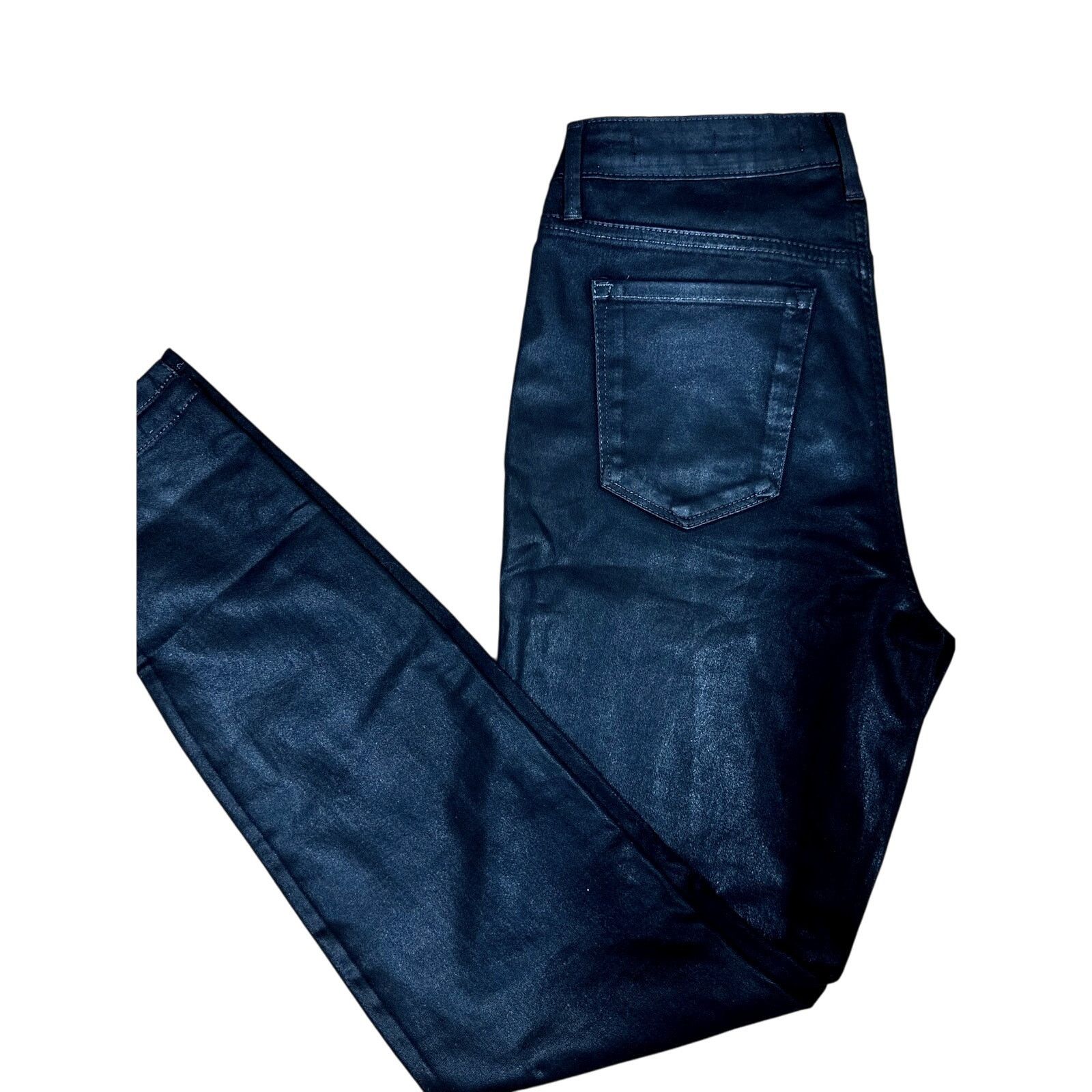 Jessica Simpson Jessica Simpson Mid Rise Skinny Jeans Shiny Black 8 (29) Size 29" - 5 Thumbnail