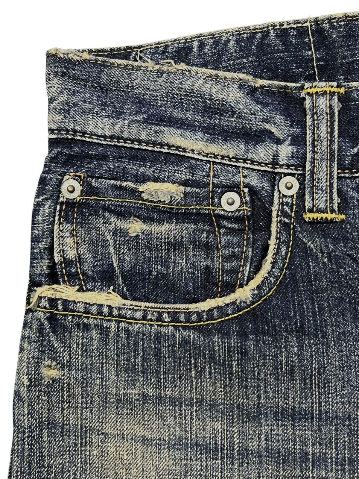 Edwin Vintage 00s Edwin 504R - Faded Mud Wash, Distressed Denim Size US 31 - 8 Thumbnail