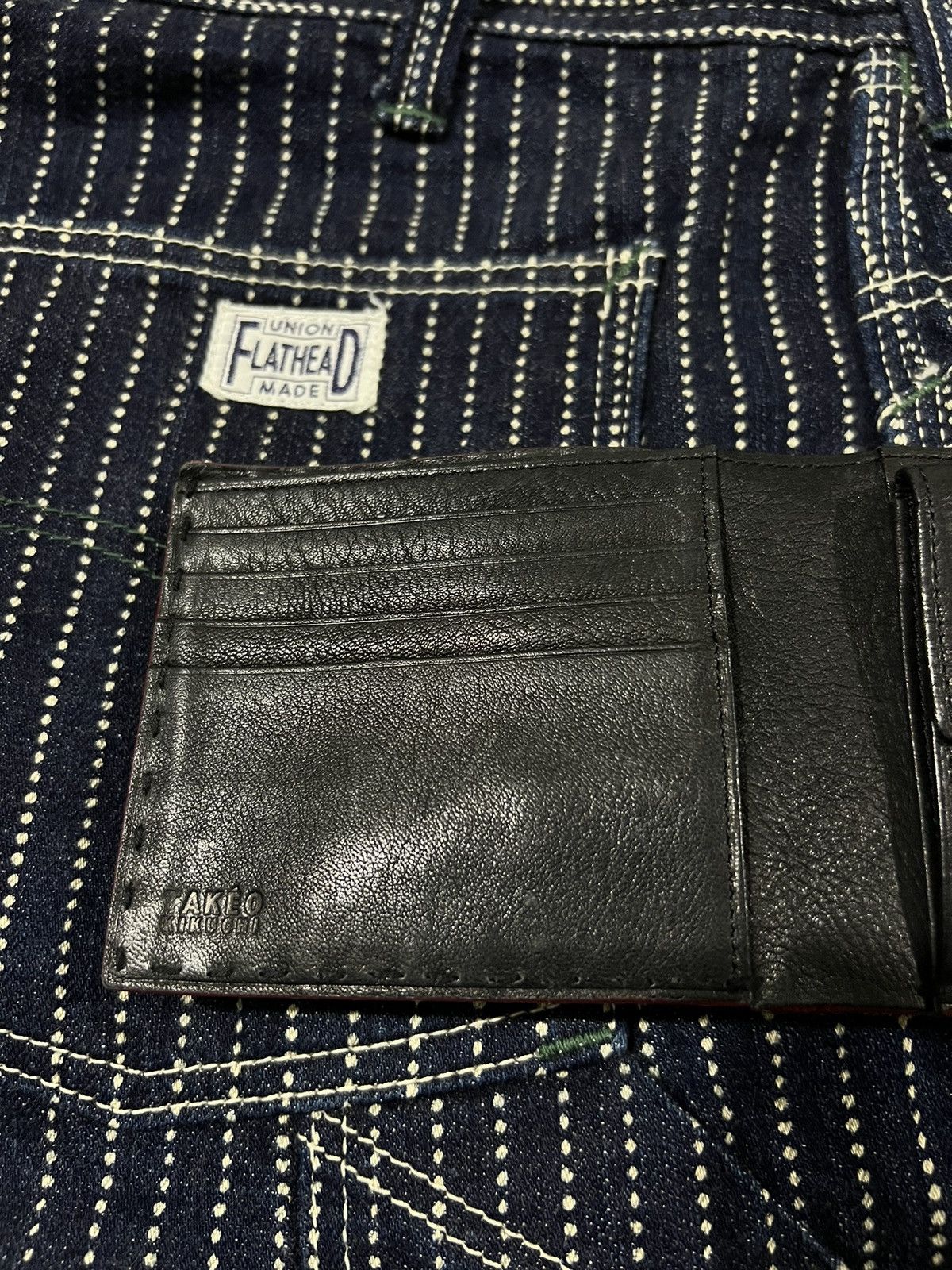 Takeo Kikuchi Italian Leather Tanned Edge Stitching 2 Tones Bifold Wallets Size ONE SIZE - 6 Thumbnail