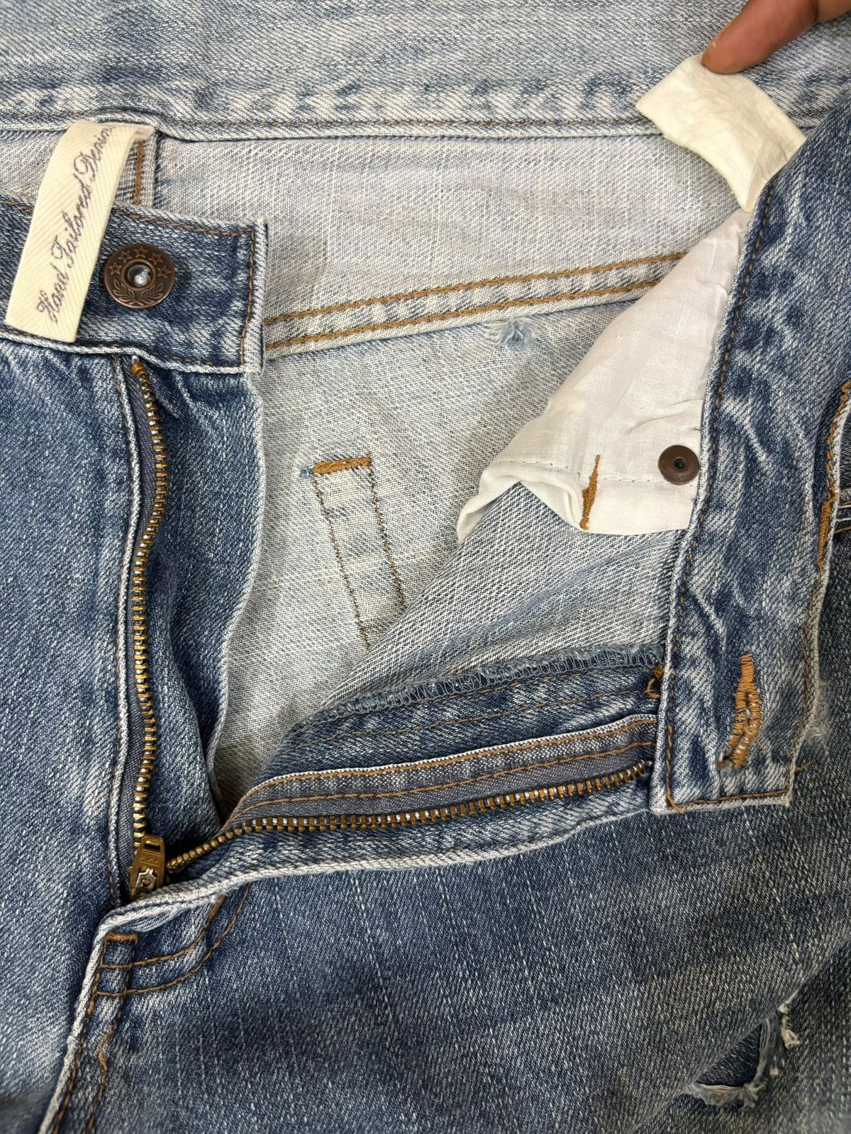 Japanese Brand Vintage Japanese Brand Patches Distressed Bootcut Flare Jean Size US 31 - 9 Thumbnail