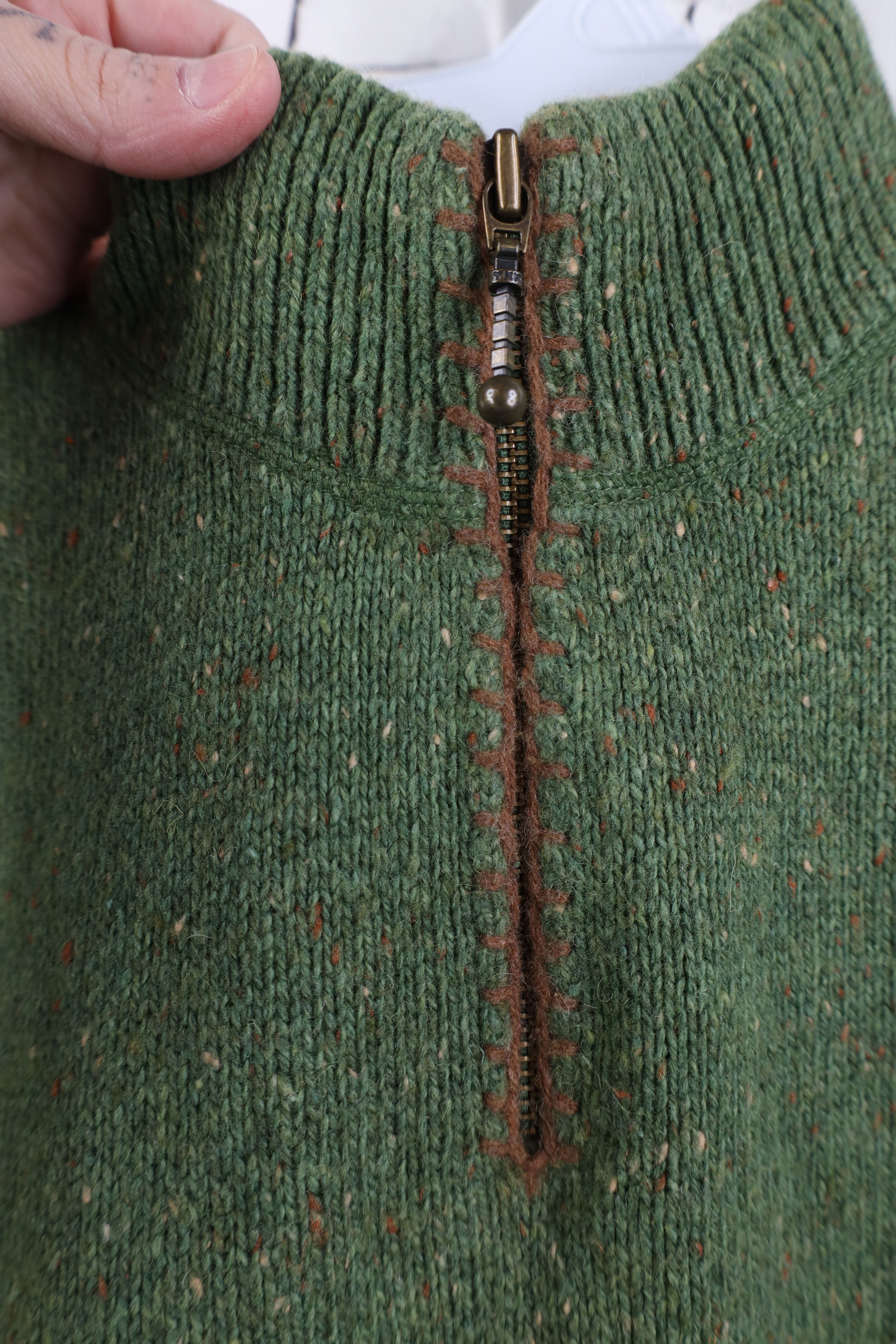 Woolrich Woolen Mills Vintage Woolrich Earth Tone Fleck Wool Blend Zip Sweater Size US L / EU 52-54 / 3 - 10 Thumbnail
