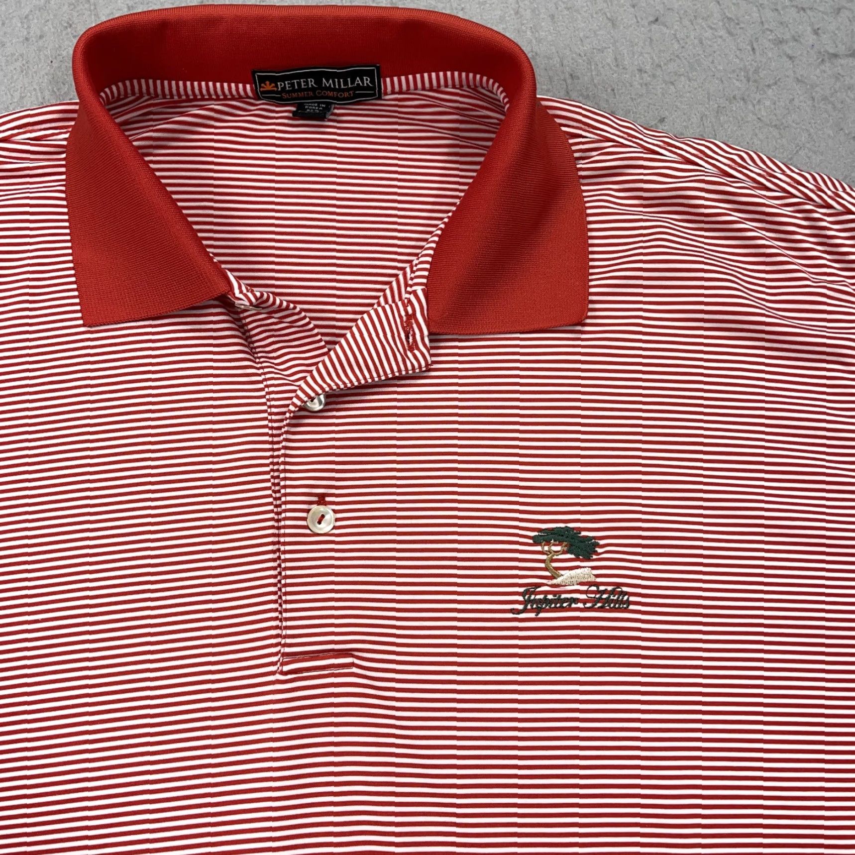 Peter Millar Peter Millar Golf Polo Shirt Mens L Red White Striped Summer Comfort Polo Size US L / EU 52-54 / 3 - 2 Thumbnail