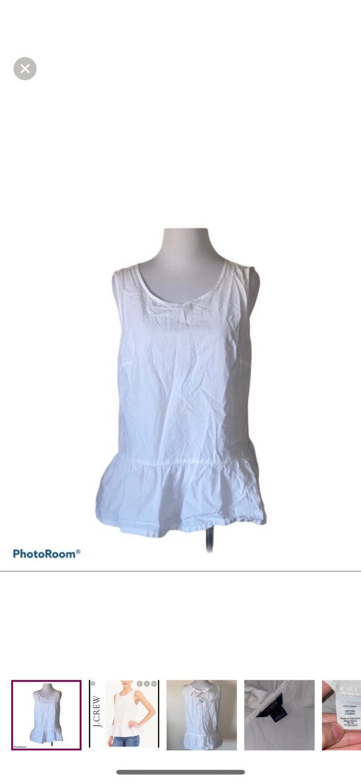 J.Crew J. Crew small bow back white peplum blouse Size S / US 4 / IT 40 - 1 Thumbnail