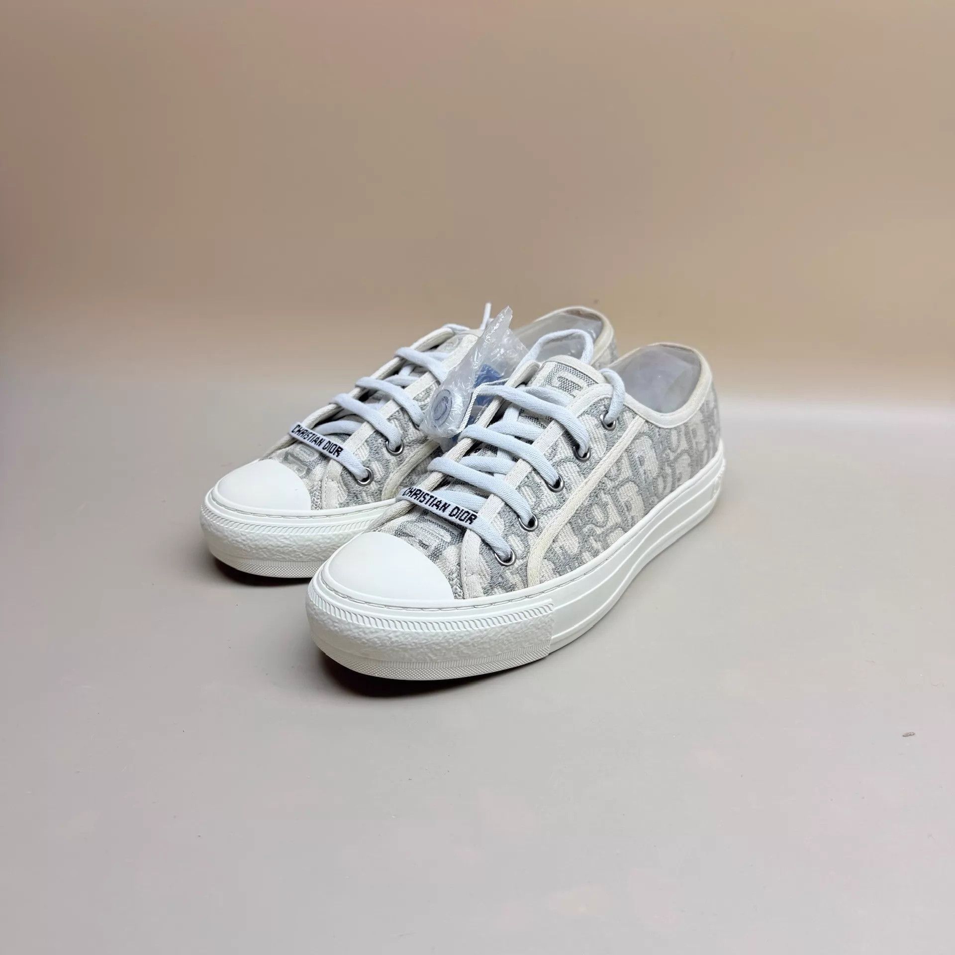 Dior Dior All Over Print Gray & White Sneaker 37 95 New Size US 6.5 / IT 36.5 - 1 Thumbnail