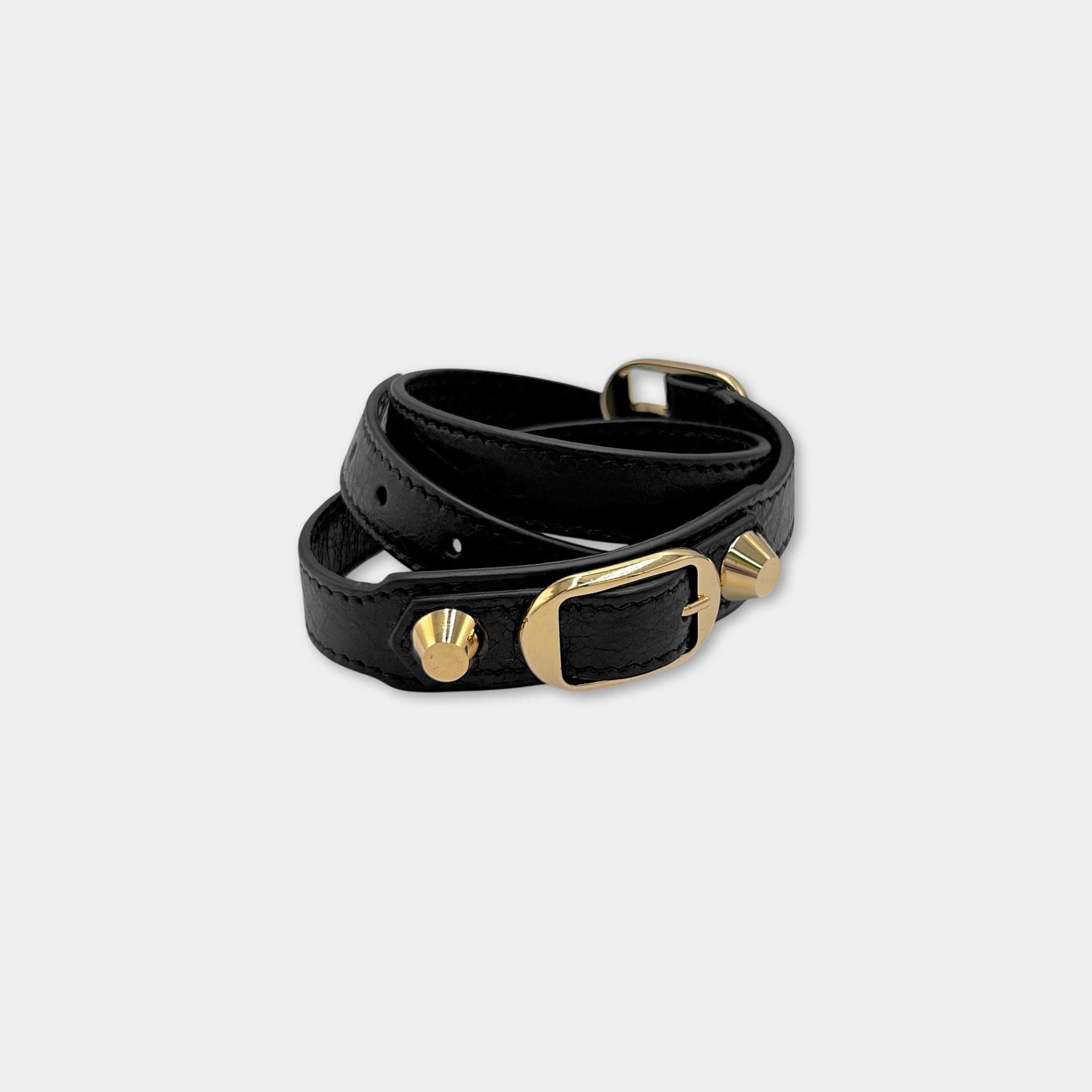 Balenciaga Balenciaga Black City Leather Bracelet Size ONE SIZE - 3 Thumbnail