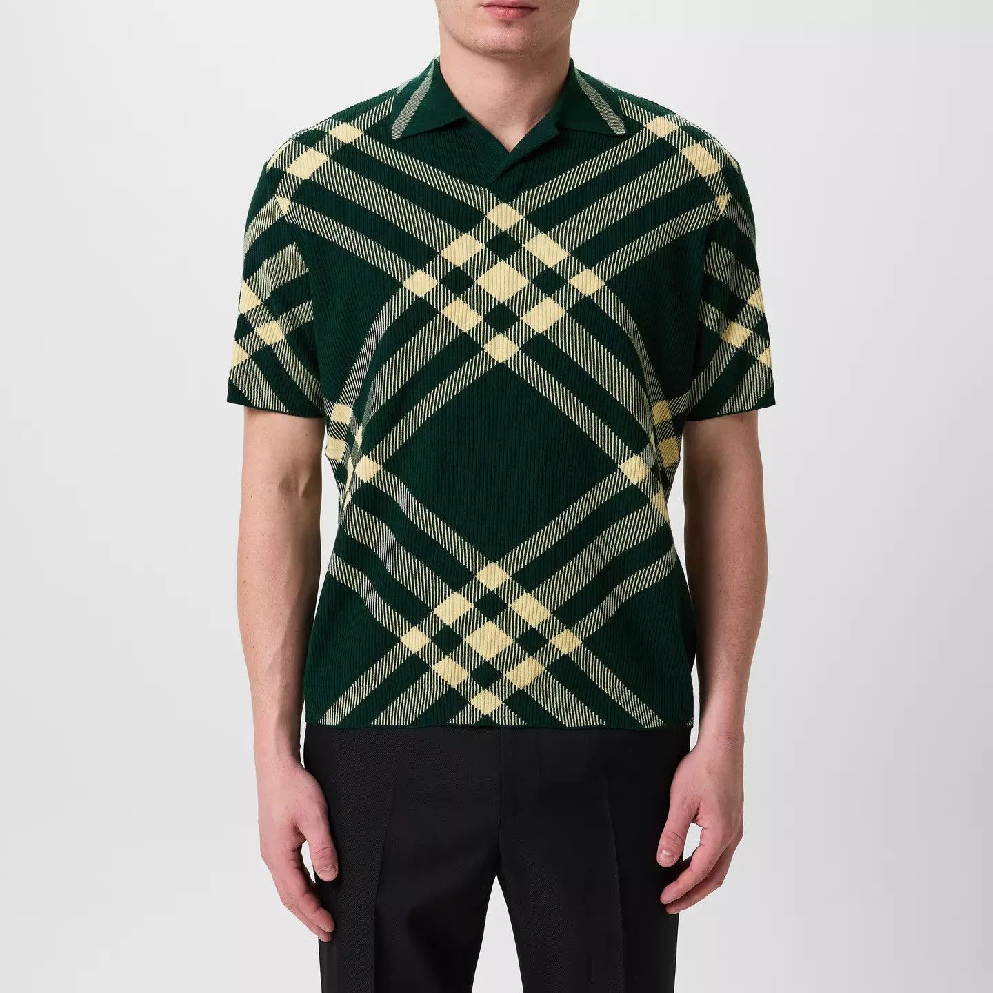 Burberry o1g2r1mq0426 Check Wool Blend Polo Shirt in Multicolor Size US M / EU 48-50 / 2 - 2 Thumbnail