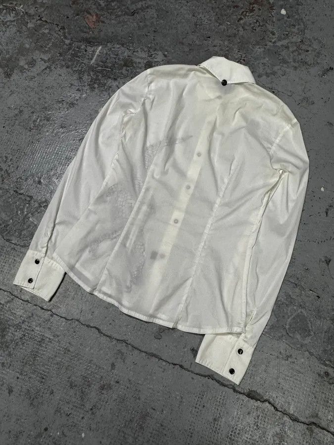 Just Cavalli 2000s Cavalli 3D Crocodile White Shirt Size XS / US 0-2 / IT 36-38 - 6 Thumbnail