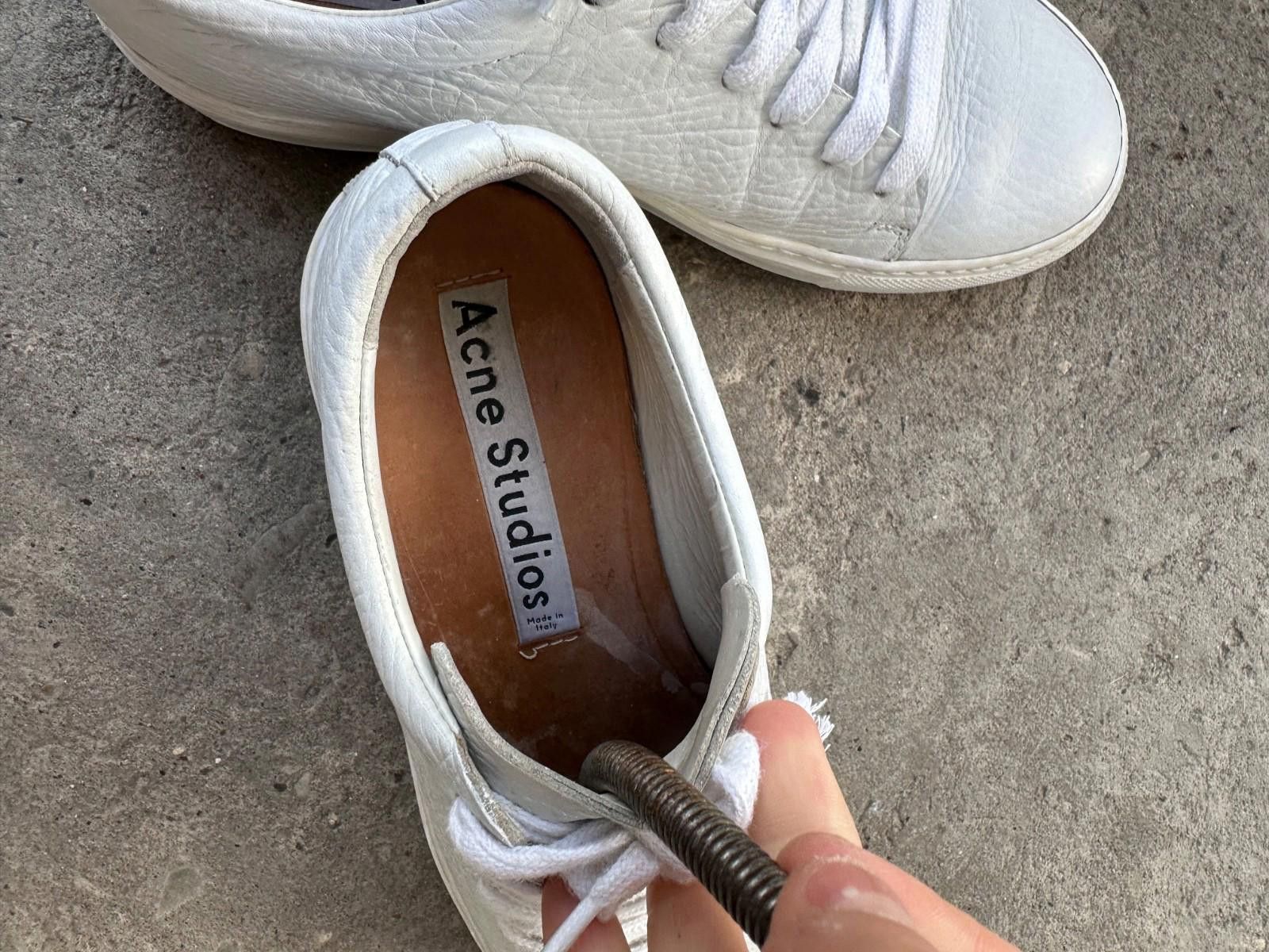 Acne Studios ACNE STUDIOS ADRIANA GRAIN LEATHER SNEAKERS WHITE SZ 40 Size US 10 / IT 40 - 7 Thumbnail