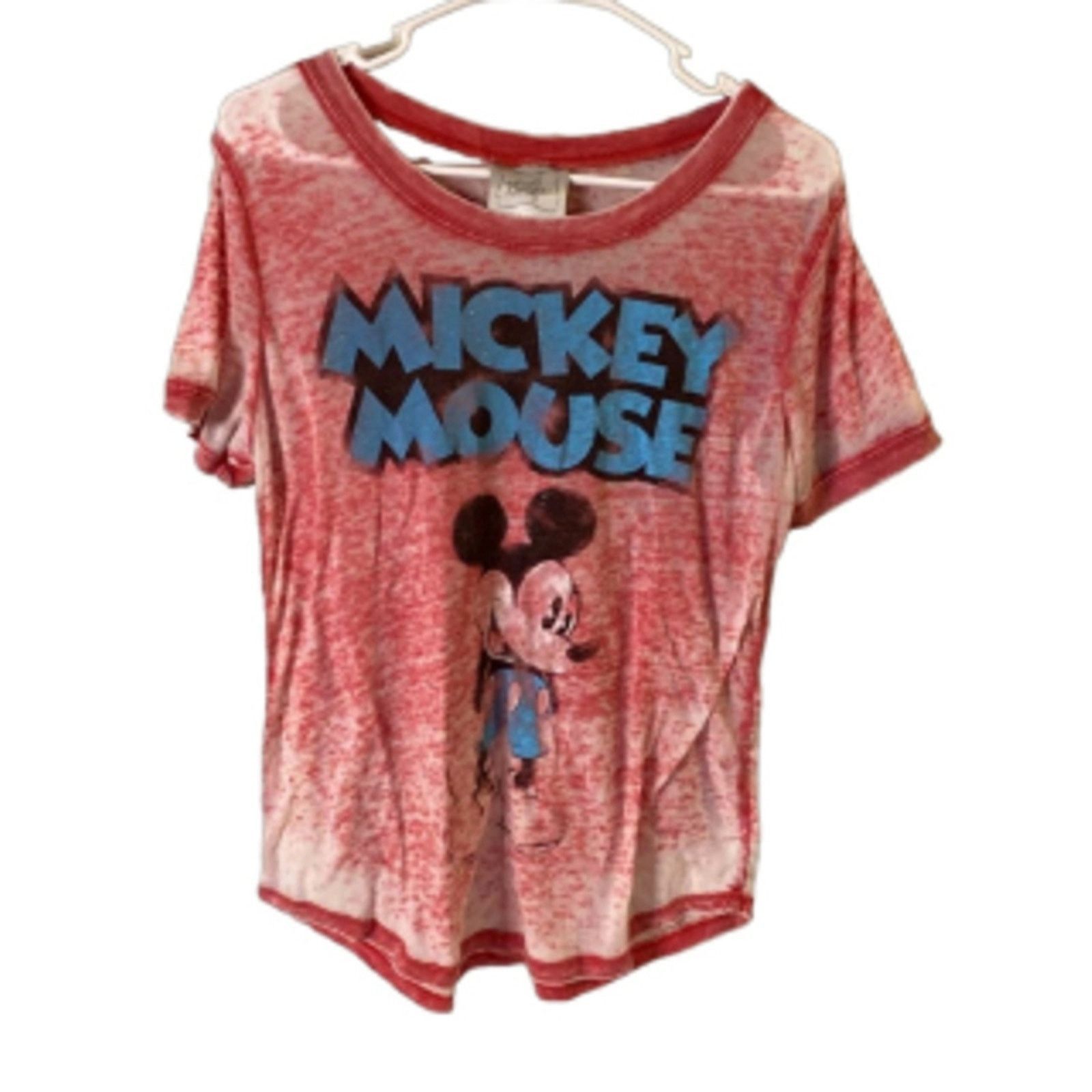 Disney Disney Mickey Mouse Burnout Tee Red Vintage Look Graphic L Size L / US 10 / IT 46 - 2 Thumbnail