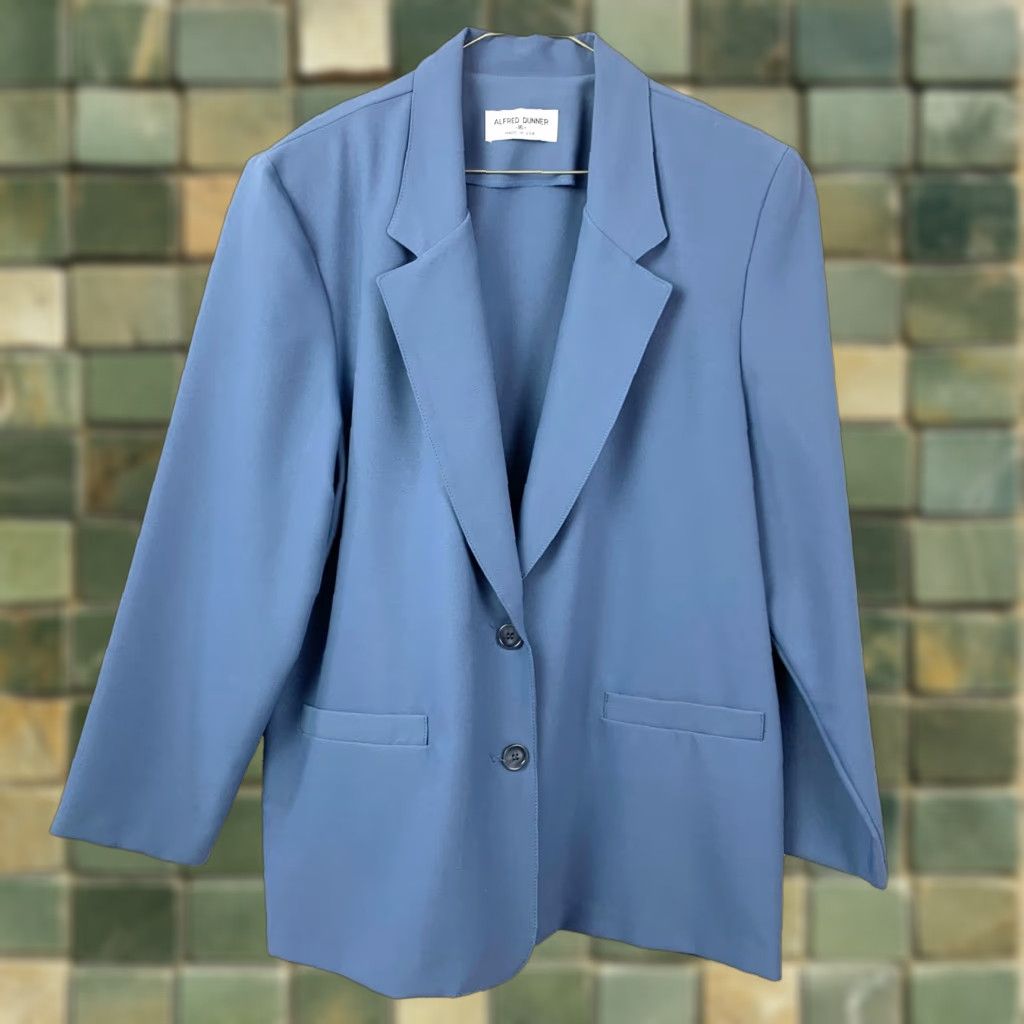 Vintage VINTAGE Alfred Dunner Blue Suit Jacket Blazer One Button Womens 16 USA Blazer Jacket 1990s Blue Mens Womens Boys Girls Size XXL / US 16-18 / IT 52-54 - 1 Thumbnail