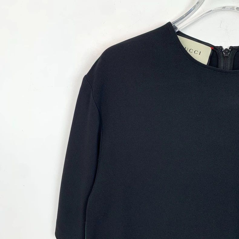 Gucci GucciBlack side striped webbing round-neck zipper short-sle Size XXS / US 00 / IT 34 - 3 Thumbnail