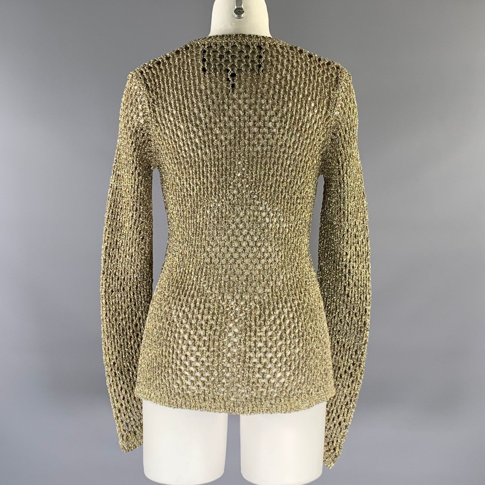 Marc Jacobs MARC JACOBS Size XS Gold Nylon Crew-Neck Pullover Size XS / US 0-2 / IT 36-38 - 4 Thumbnail