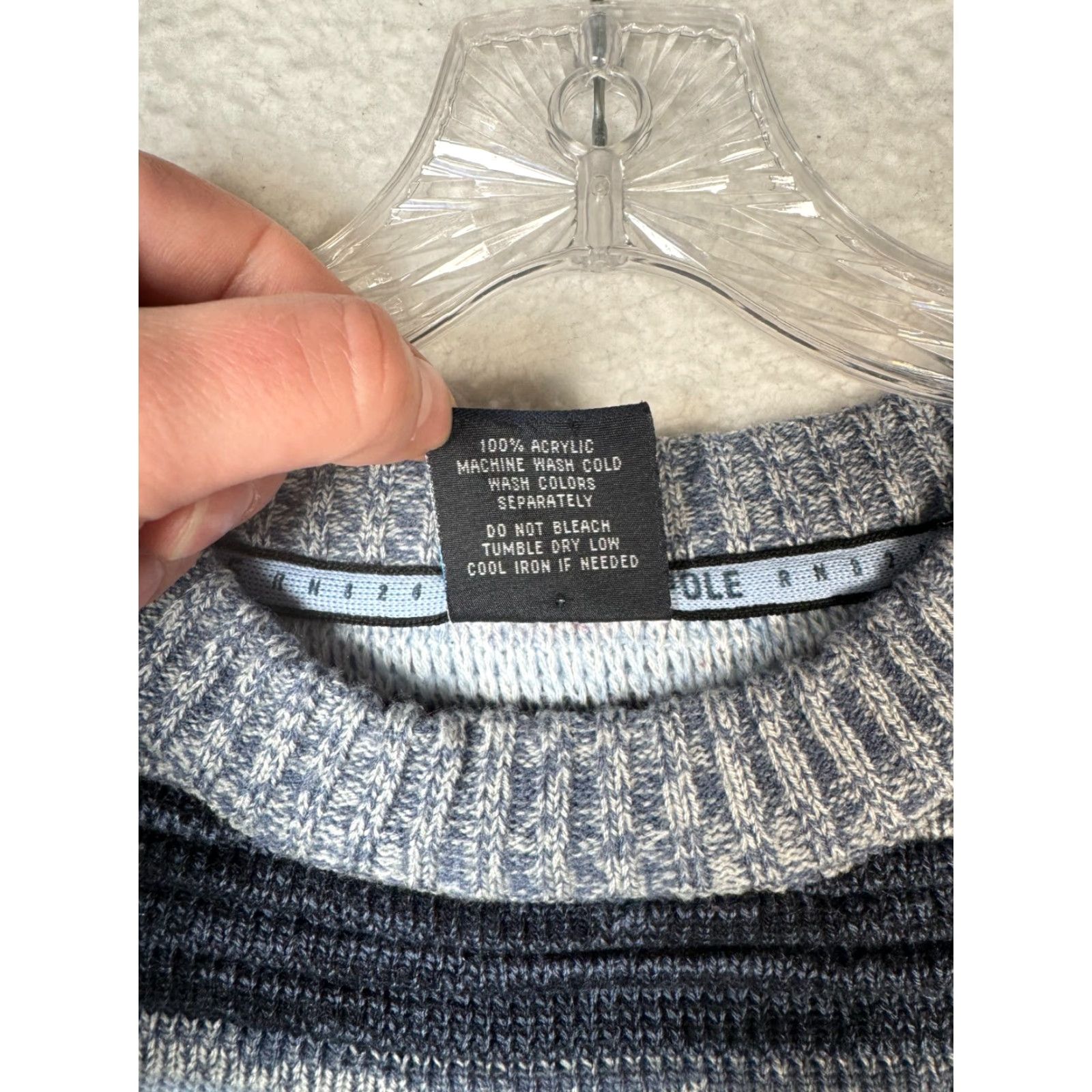 VINTAGE Southpole Sweater Mens XL Multi Striped Acrylic Crew Neck Pullover Knit Long Sleeve