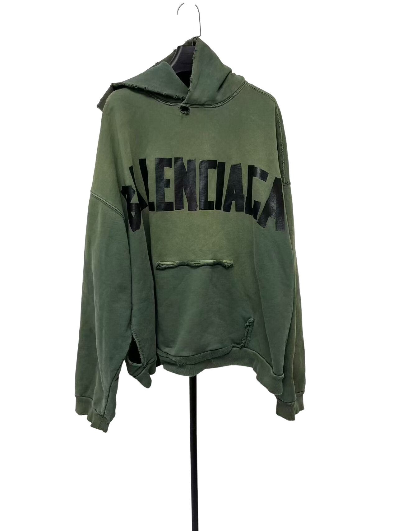 Balenciaga Balenciaga Distressed Tape Logo Hoodie XL Size US XL / EU 56 / 4 - 1 Thumbnail