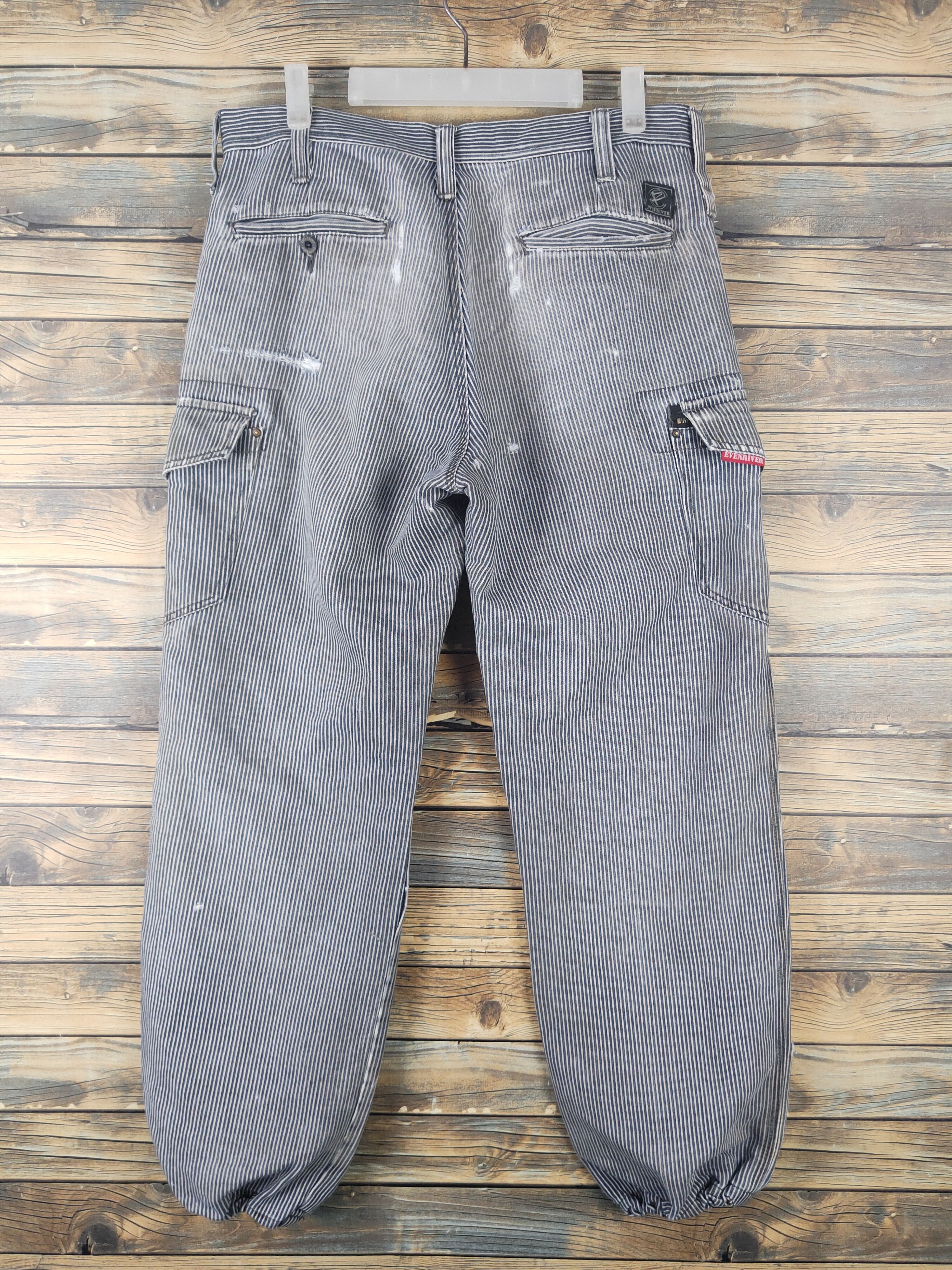 Vintage DL Evenriver Blue White Distressed Ripped Jeans #1658 Size US 33 - 7 Thumbnail