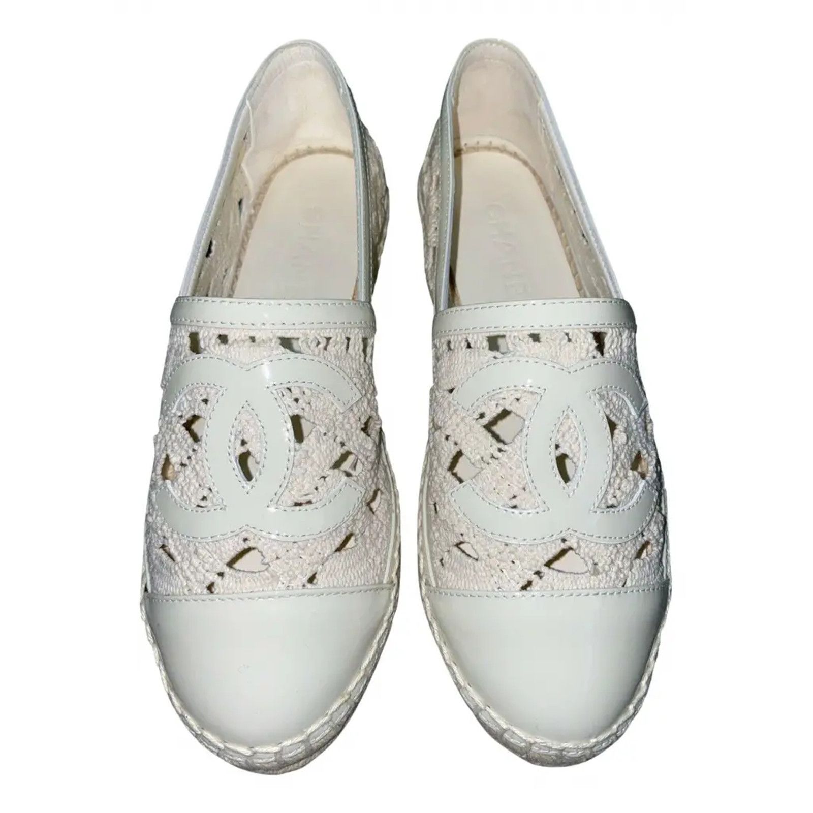 Chanel 20S Patent Leather CC Logo Espadrille Slip On Ballet Flat 36 Size US 6 / IT 36 - 1 Thumbnail