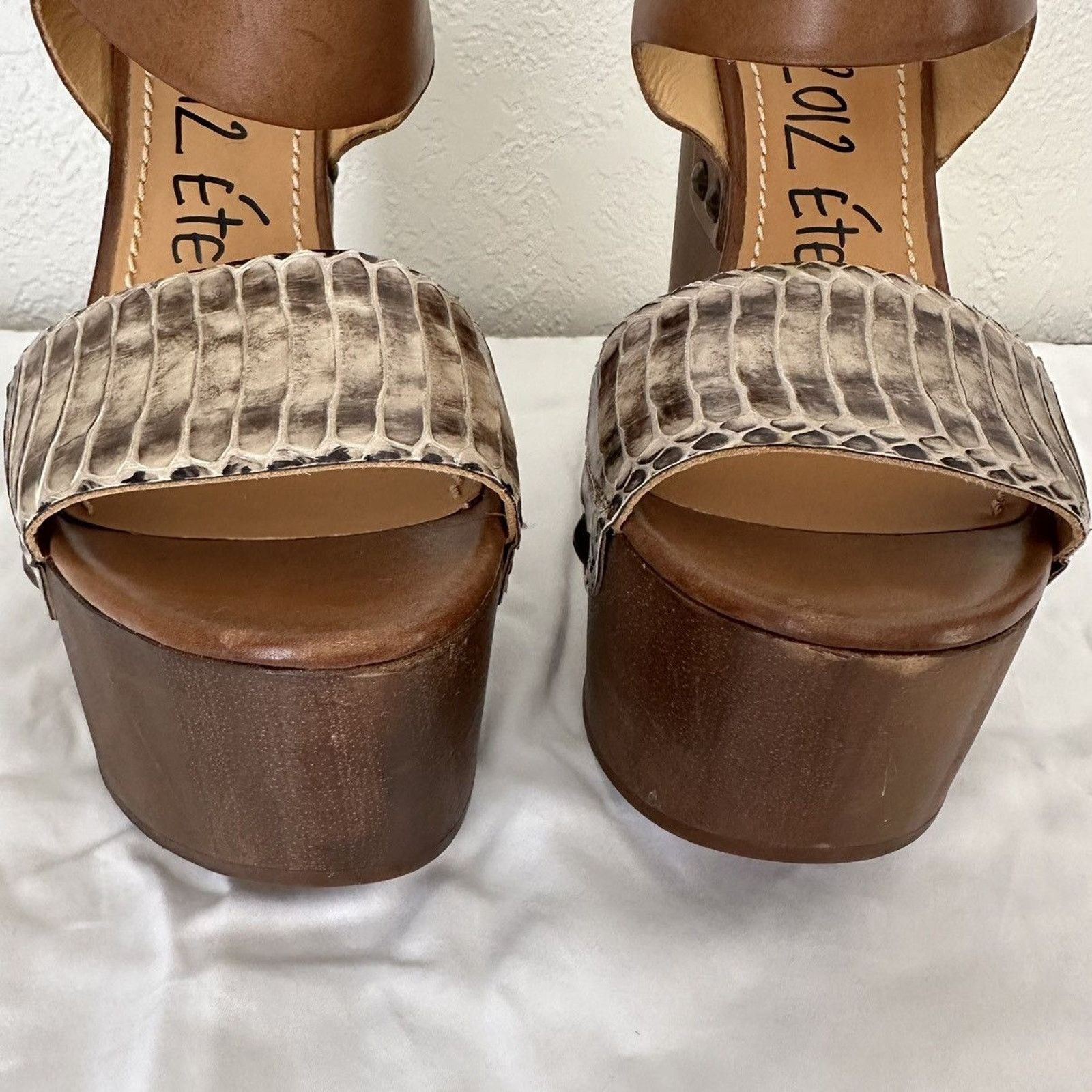 Lanvin seen on Jessica Simpson Watersnake Wooden Wedge Sandal EU 39 Size US 8 / IT 38 - 7 Thumbnail