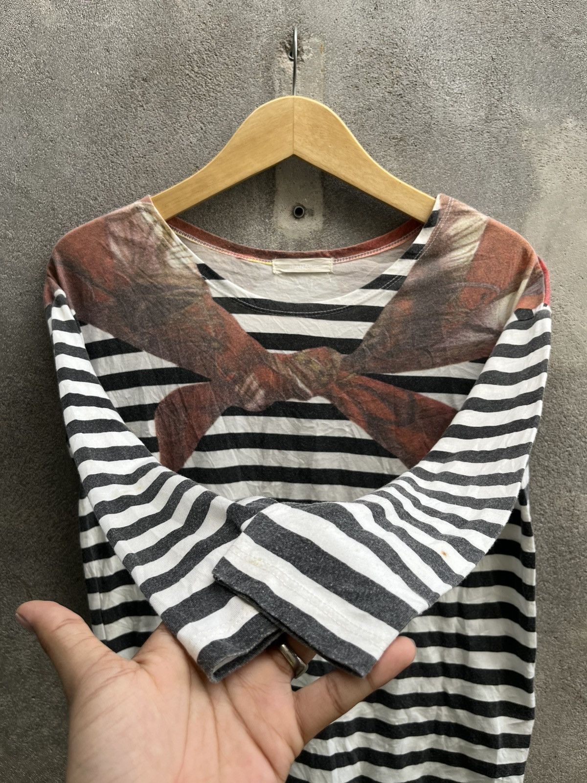Jean Paul Gaultier × Y/Project JEANASIS Scarf Stripe Tee – Japan Designer Size US XS / EU 42 / 0 - 11 Thumbnail