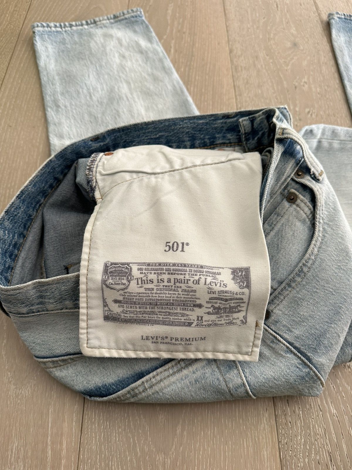 Levi's Levi’s 501 Denim Regular Fit Jeans Light Blue 32x34 Size US 32 / EU 48 - 5 Thumbnail