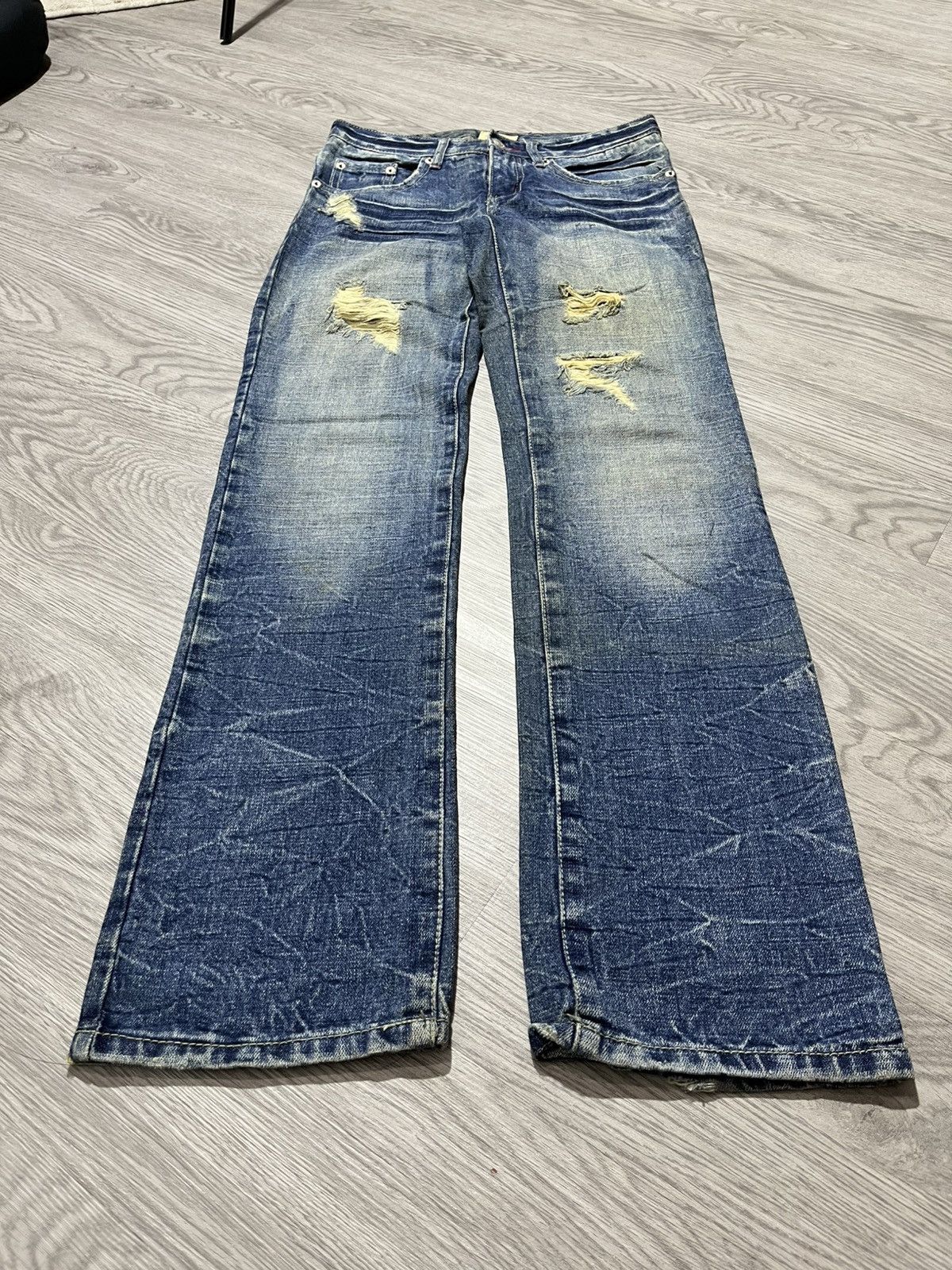 If Six Was Nine 2000s Star R Distressed Ripped Lgb Punk Style Pants Jeans Size US 28 / EU 44 - 1 Thumbnail