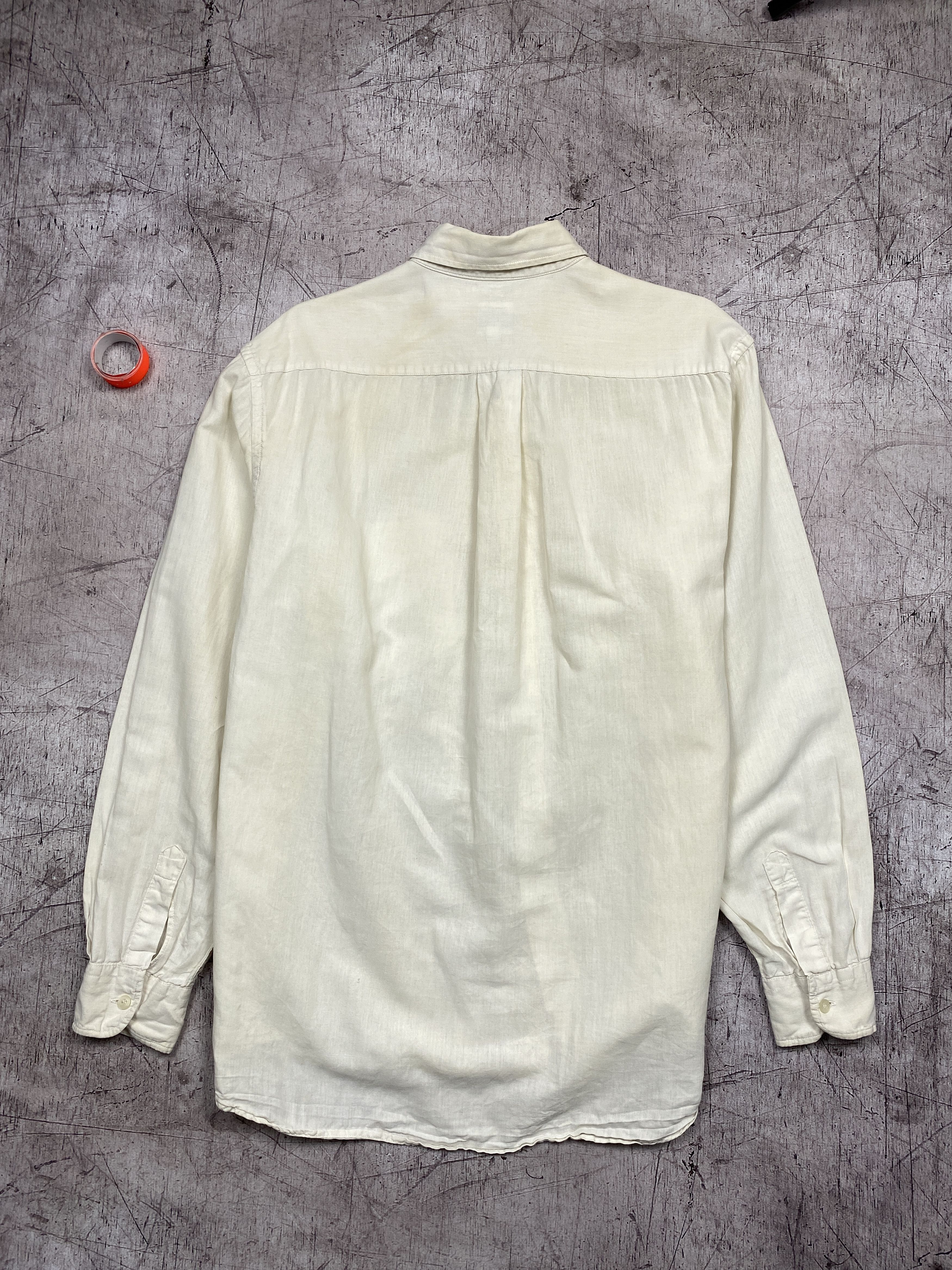 Moschino × Vintage Moschino Vintage Distressed Linen Shirt Size US XL / EU 56 / 4 - 10 Thumbnail
