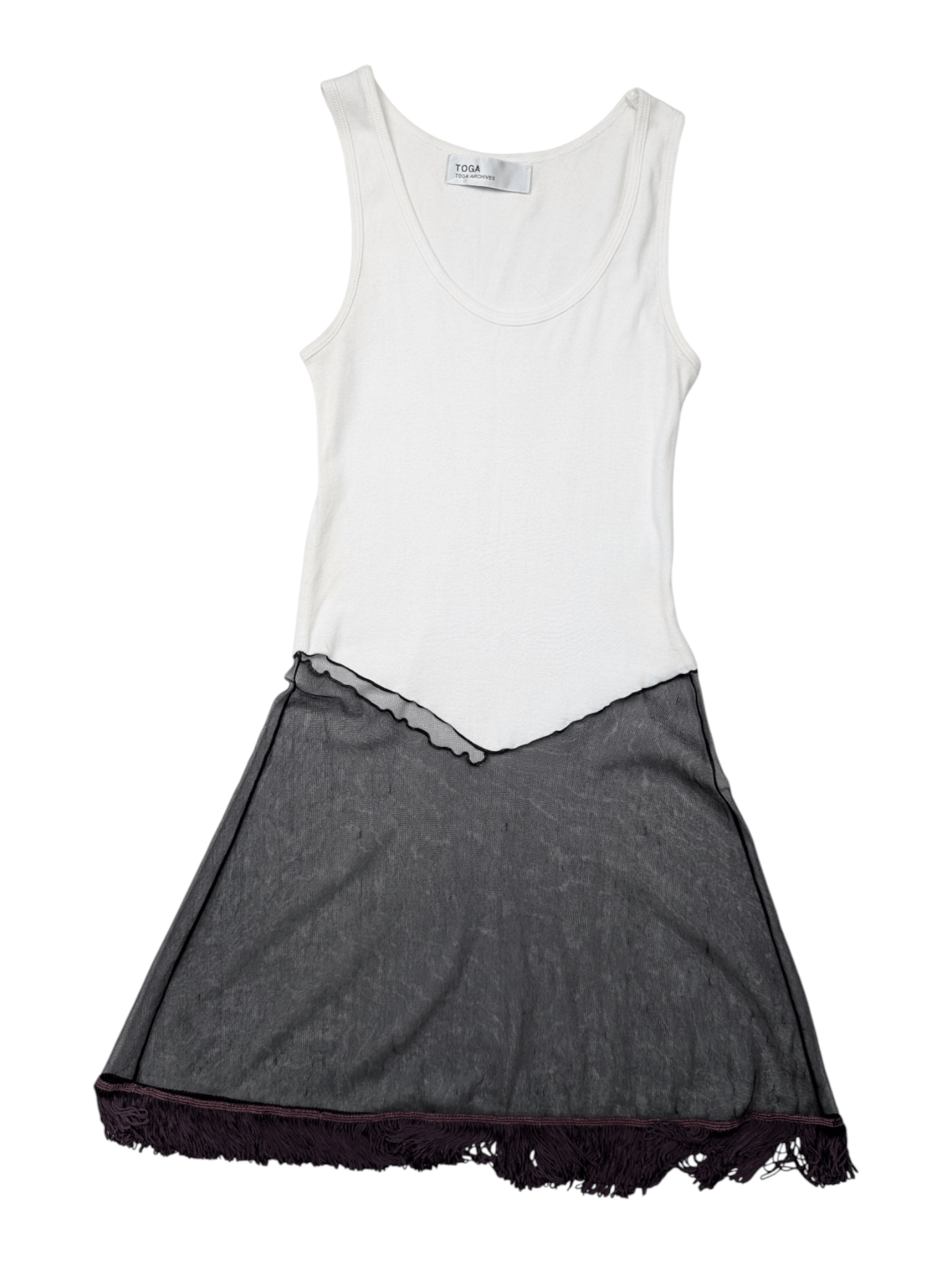 Toga Toga Archives White Cotton Top With Black Sheer Bottom Size S / US 4 / IT 40 - 1 Thumbnail