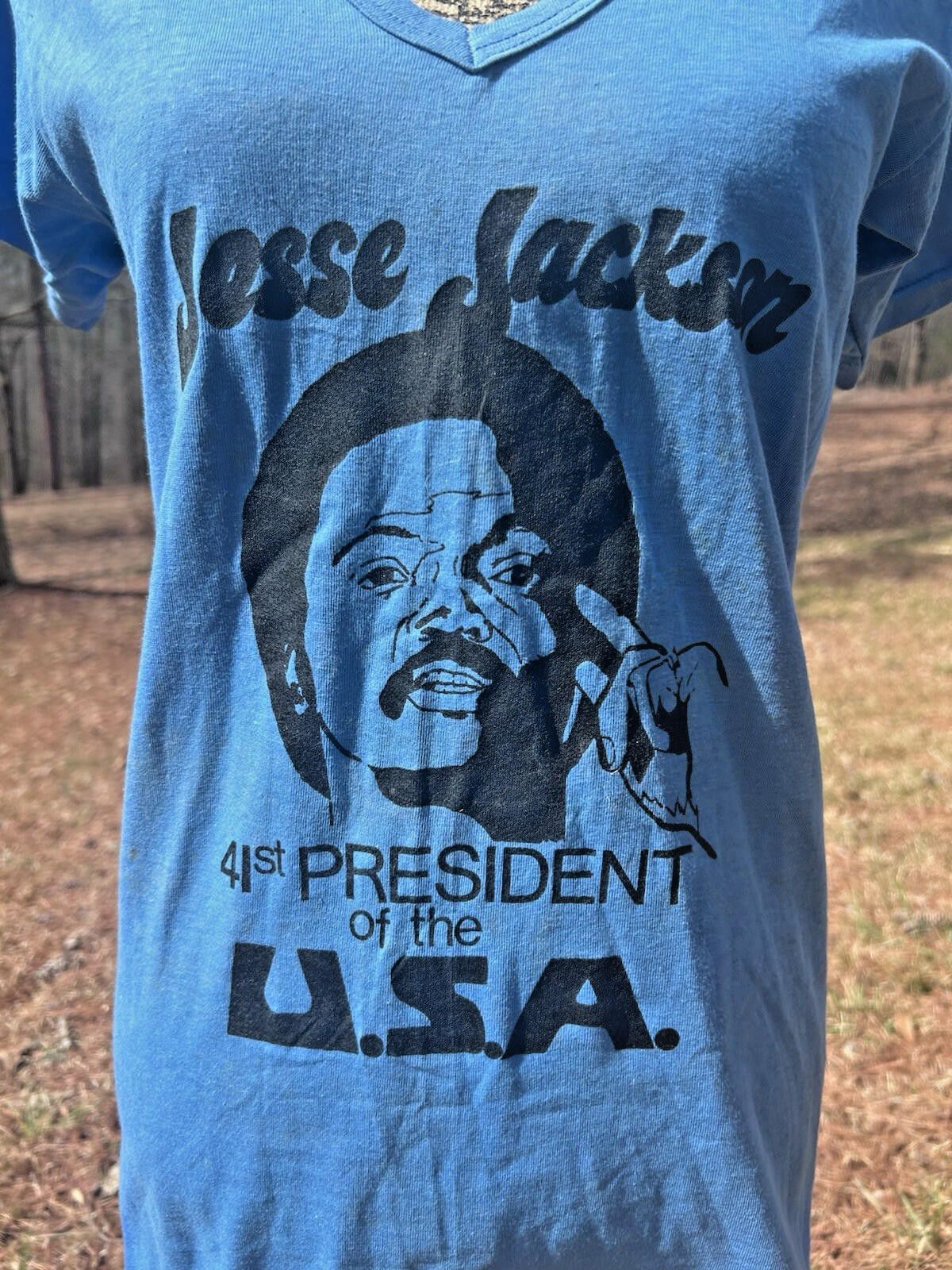 Fruit Of The Loom 1988 Jesse Jackson For President T-Shirt - Original Campaign Size US M / EU 48-50 / 2 - 4 Thumbnail