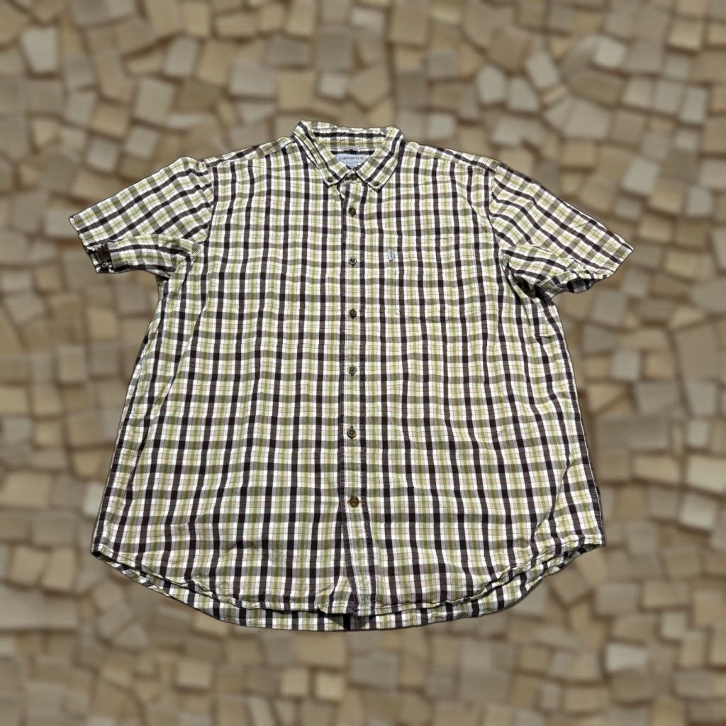 Carhartt Carhartt Shirt Mens 2XL Green Short Sleeve Plaid Pockets Button Up Shirt Size US XXL / EU 58 / 5 - 1 Thumbnail