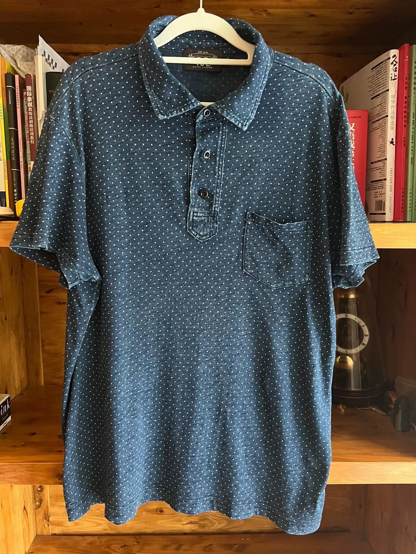 RRL Ralph Lauren RRL Double RL Indigo Dot Short Sleeve T-Shirt Size US L / EU 52-54 / 3 - 1 Thumbnail