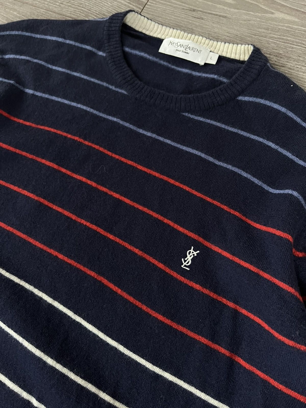 Yves Saint Laurent ‼️Vintage YSL YvesSaintLaurent Wool Knit Logo Sweater ‼️ Size US M / EU 48-50 / 2 - 5 Thumbnail